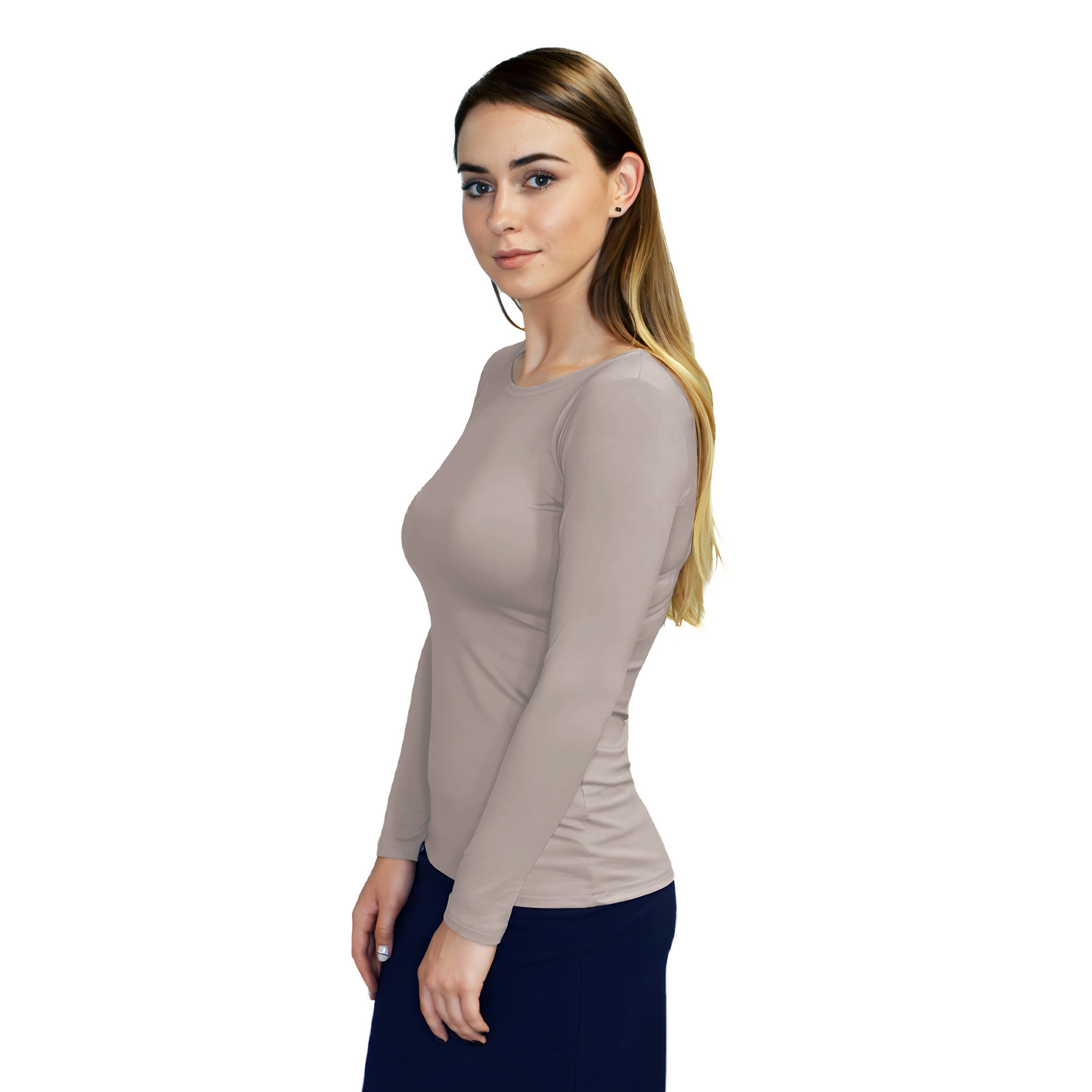 Essential Round-Neck Layering Top - Long Sleeve by Kosher Casual USA