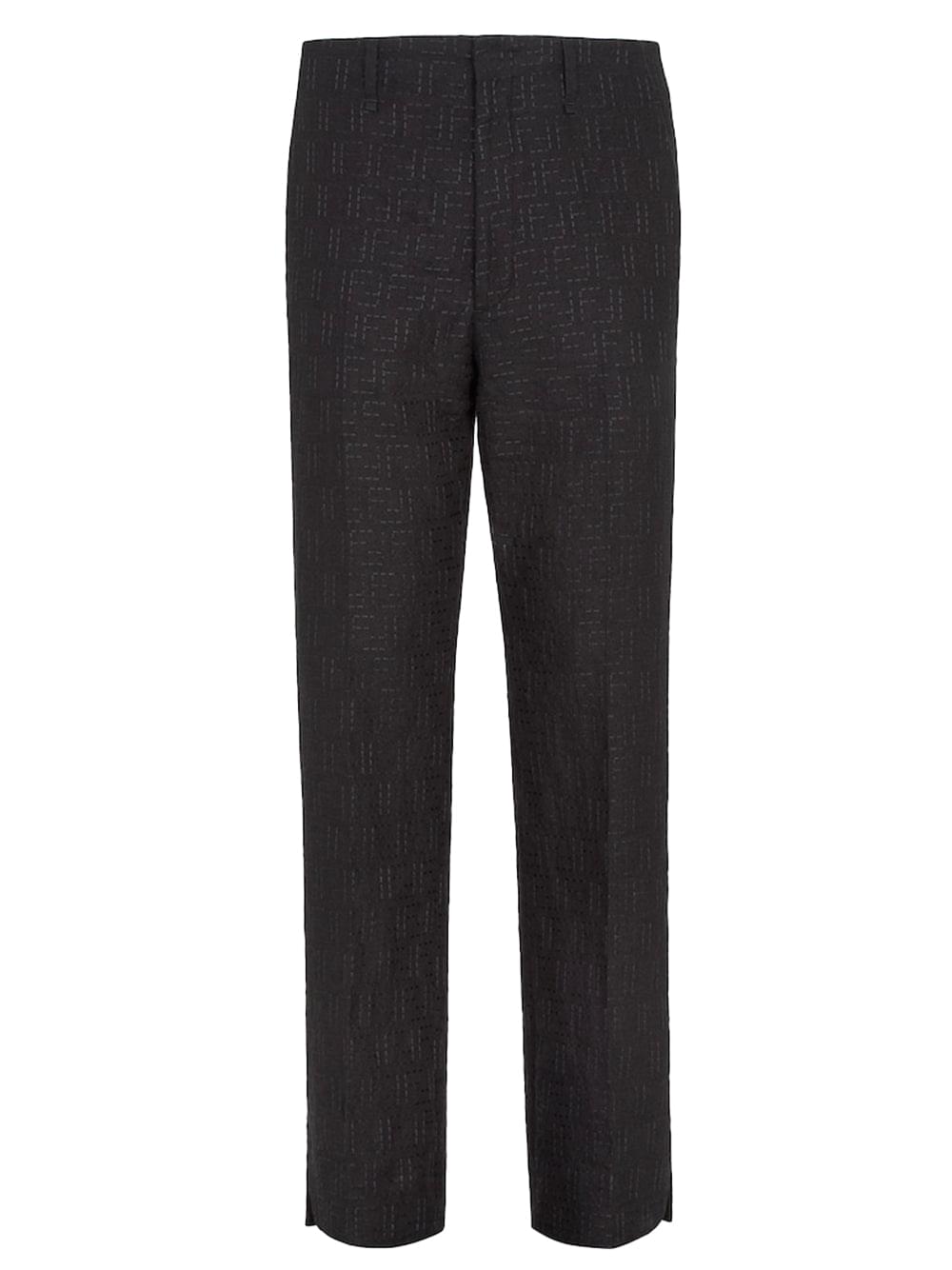 Fendi Men Linen Ff Jacquard Trousers DestGlow
