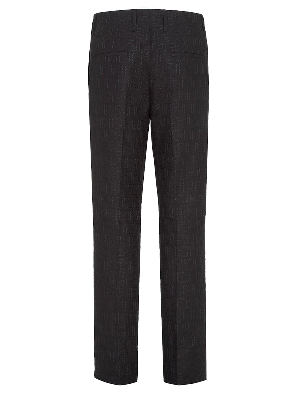 Fendi Men Linen Ff Jacquard Trousers DestGlow