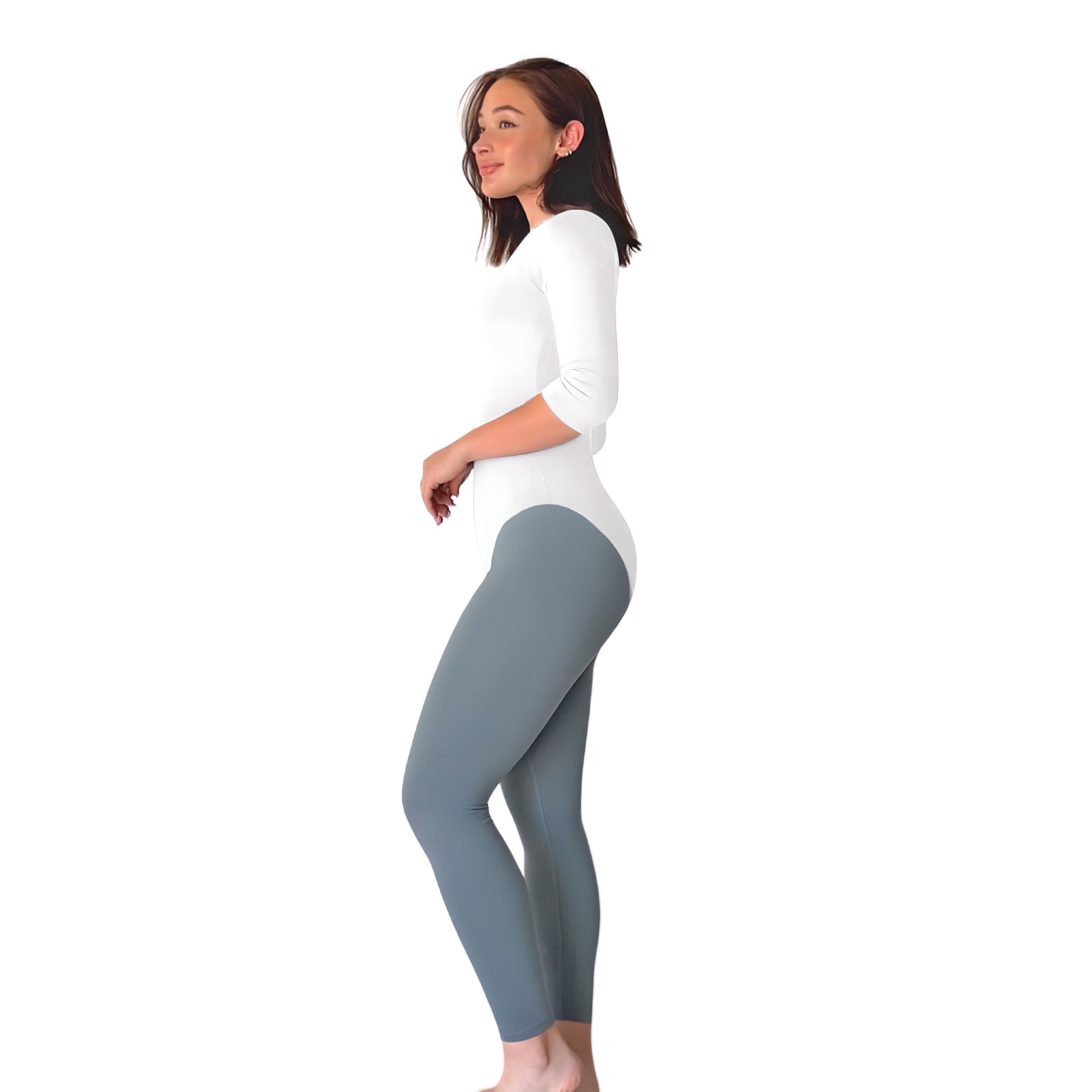 Modest 3/4 Sleeve High Neckline Bodysuit Shell - Snap Closure Layering Top by Kosher Casual USA
