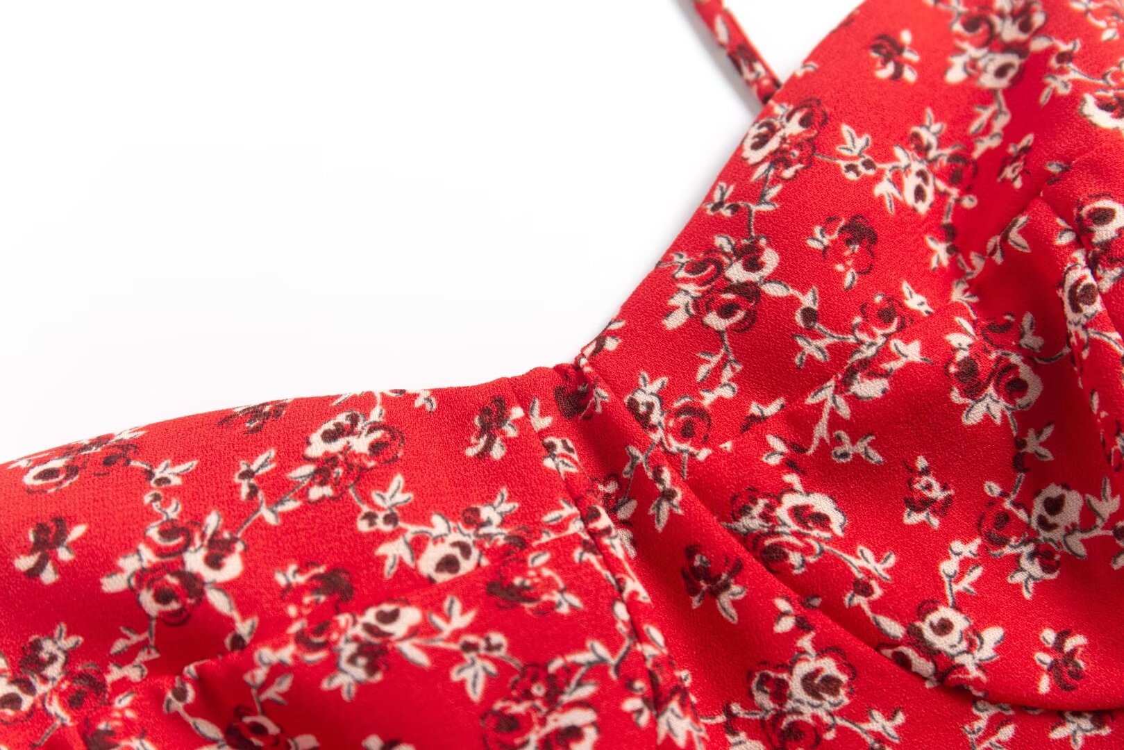 Summer Seaside Holiday Suspender Dress Dress Women Fresh Sweet Floral Slim Fit Cinched Mid Length Dress by Ragazza