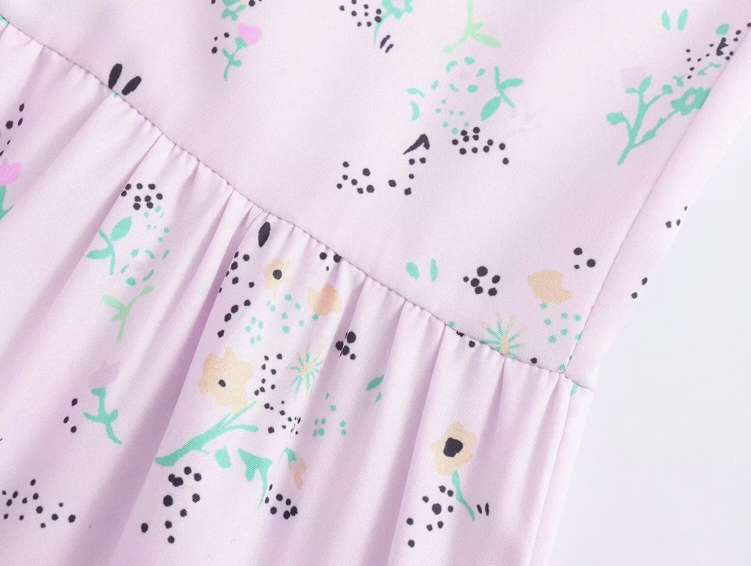 Spring Women Clothing Casual Simple Pink Purple Printing Slip Dress by Ragazza