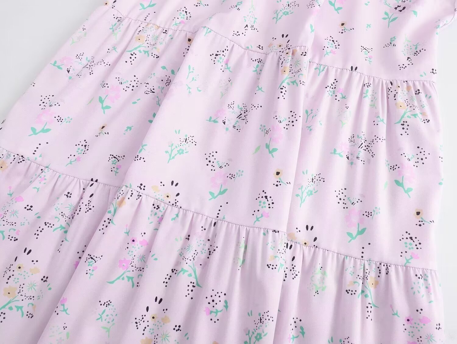 Spring Women Clothing Casual Simple Pink Purple Printing Slip Dress by Ragazza