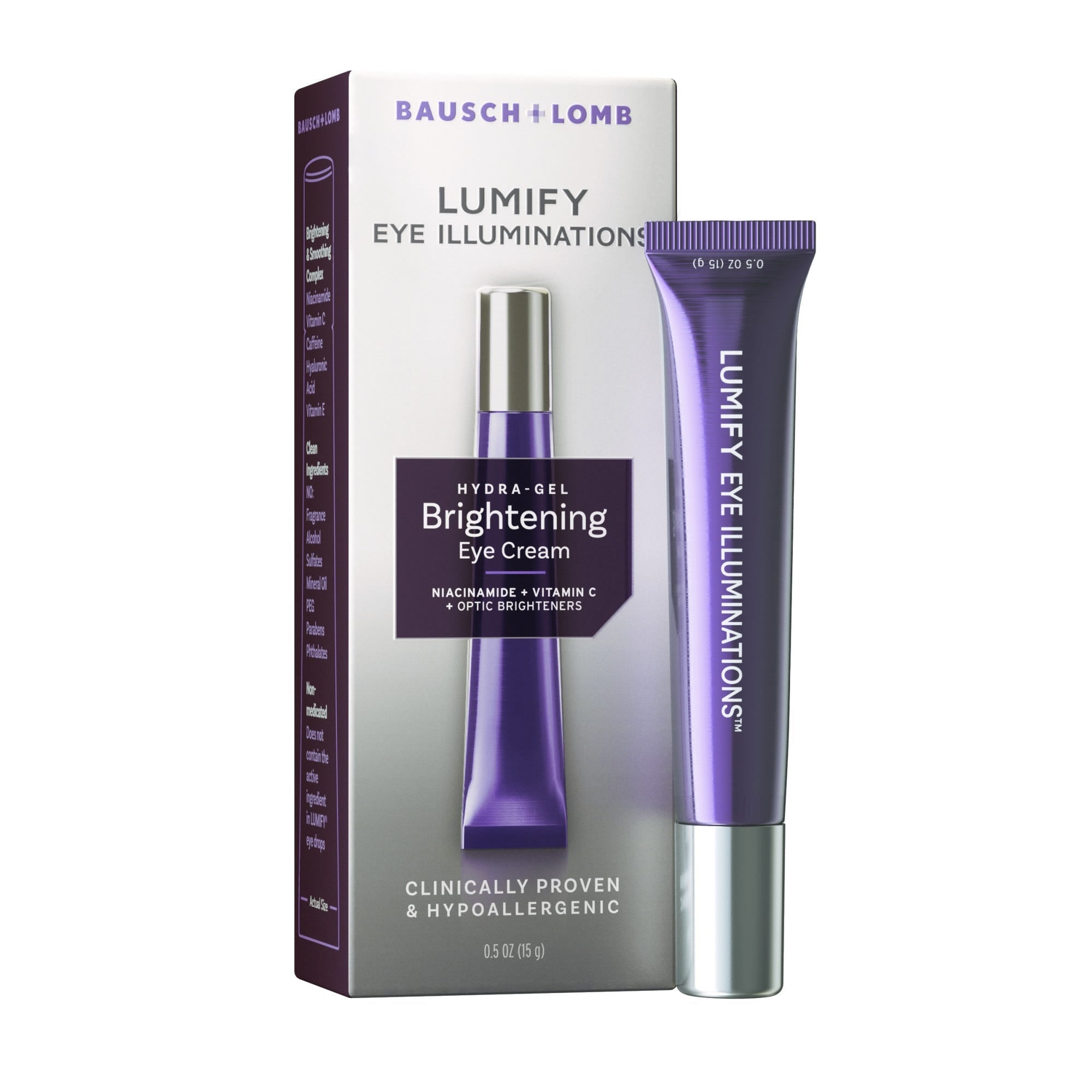 Bausch & Lomb Eye Cream, Brightening, Hydra Gel, Lumify 0.5 Oz by Pasteur Pharmacy