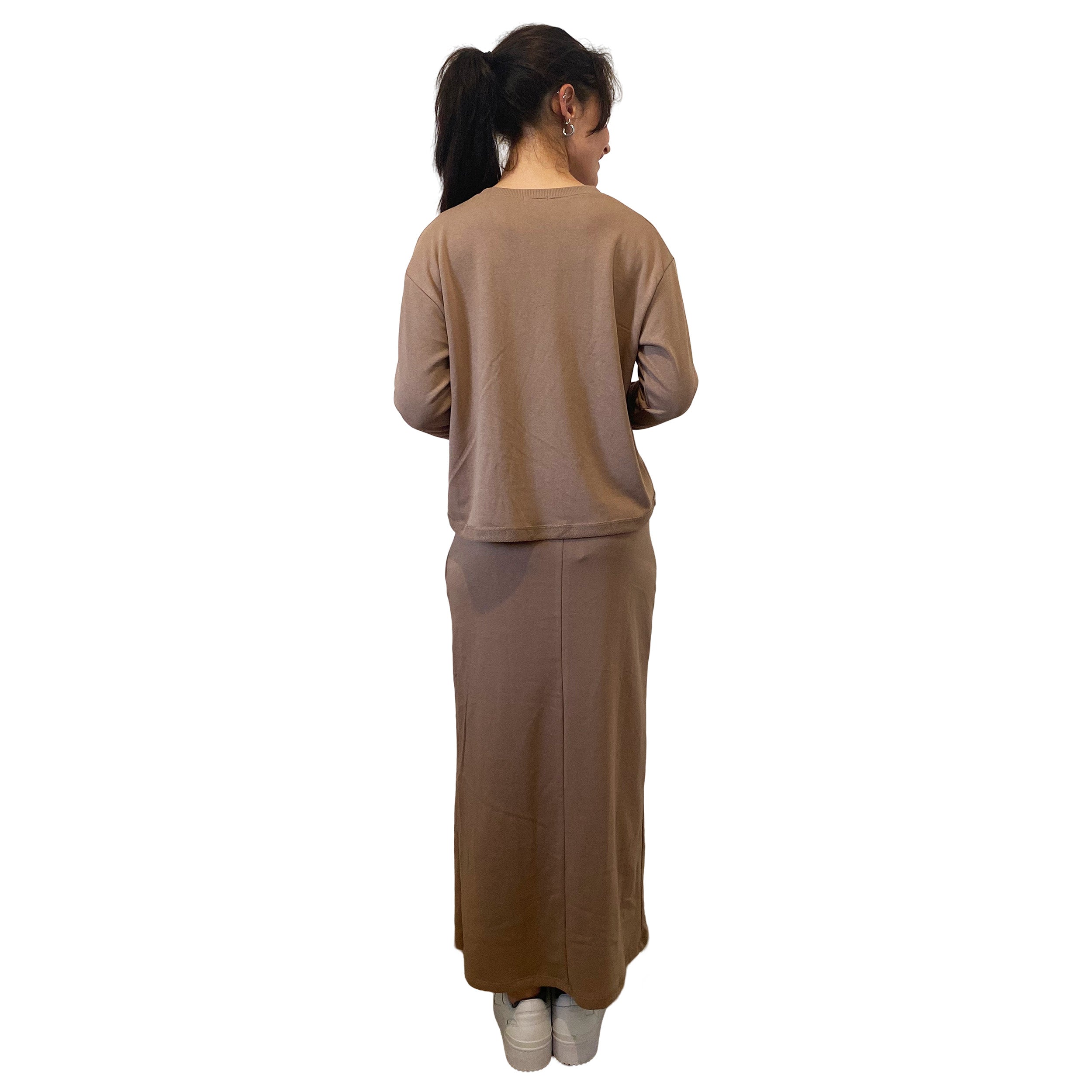 French Terry Cotton Blend Crew Neck Sweatshirt with Long Sleeves by Kosher Casual USA