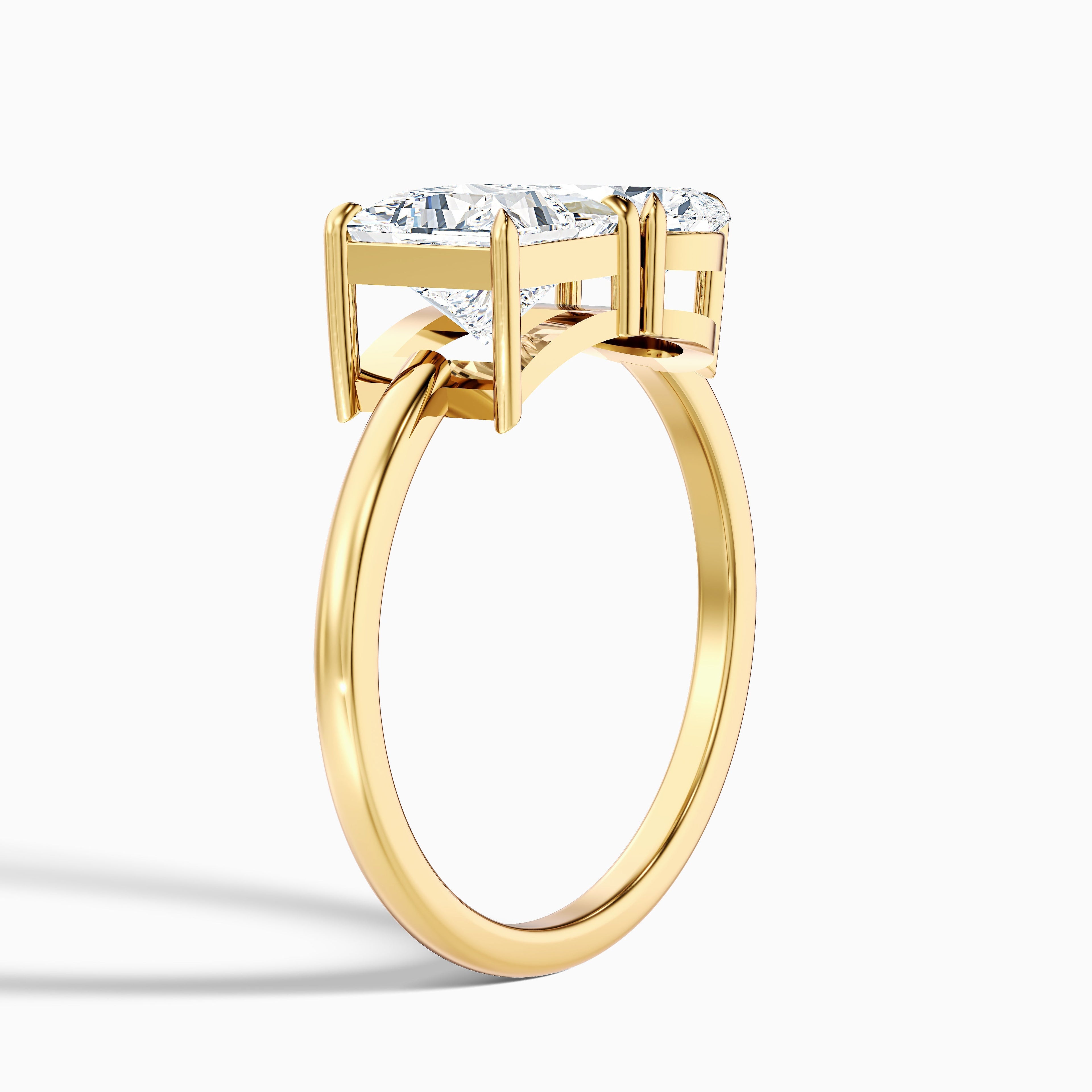 Jenny Toi Et Moi Diamond Ring in 14k White Gold With Princess and Pear Two Stone Lab Grown Diamond (5 Ct. Tw.)