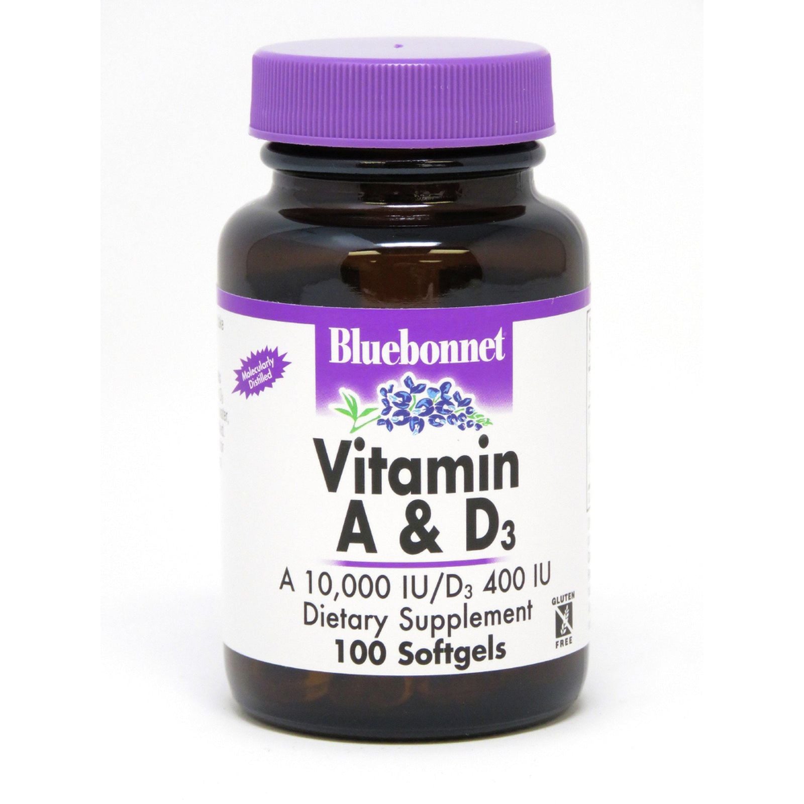 Bluebonnet Vitamin A&D 3000 Mcg/10 Mcg 100 Softgel by Pasteur Pharmacy