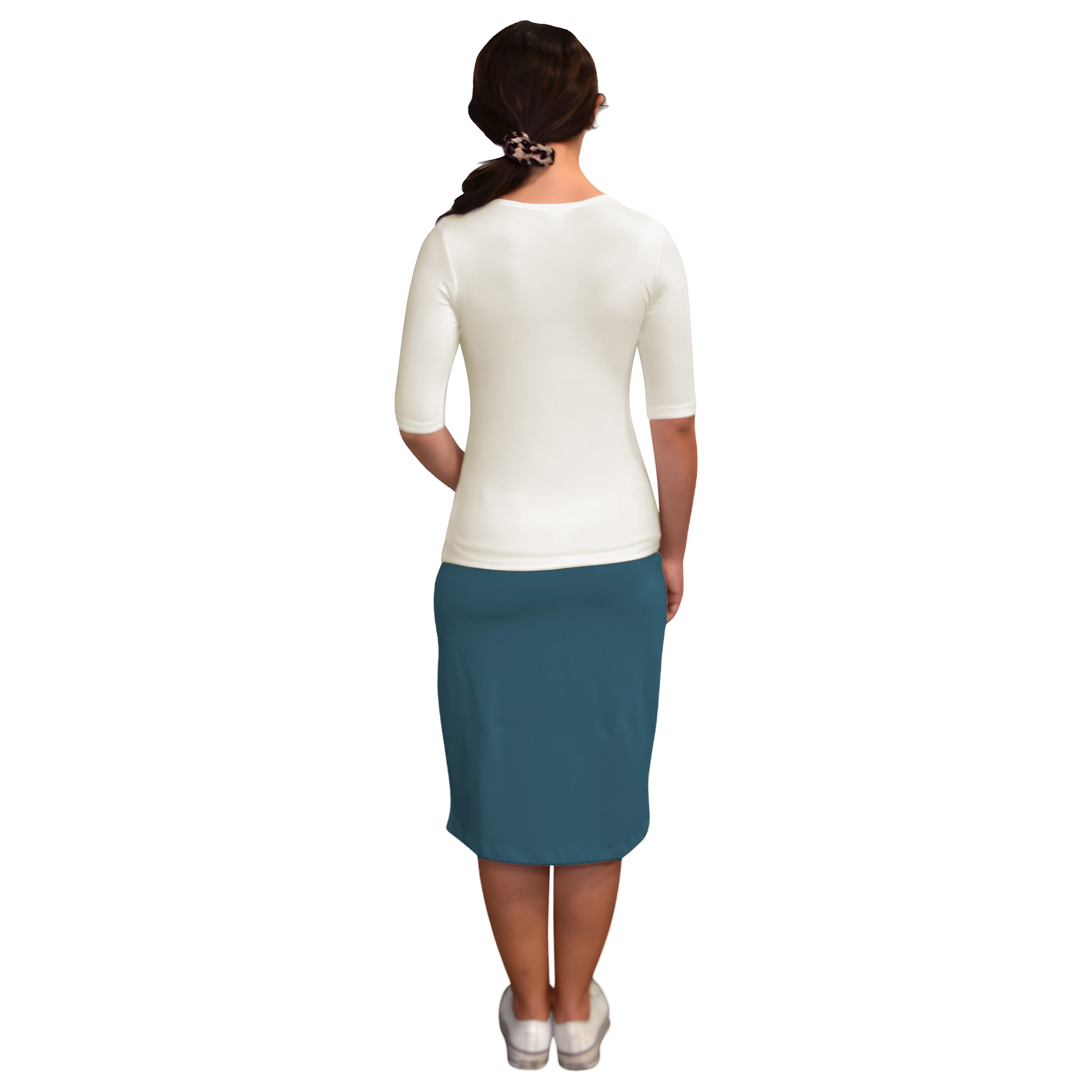 Fitted Layering Shell - Modest Round Neck with Elbow Sleeves DestGlow