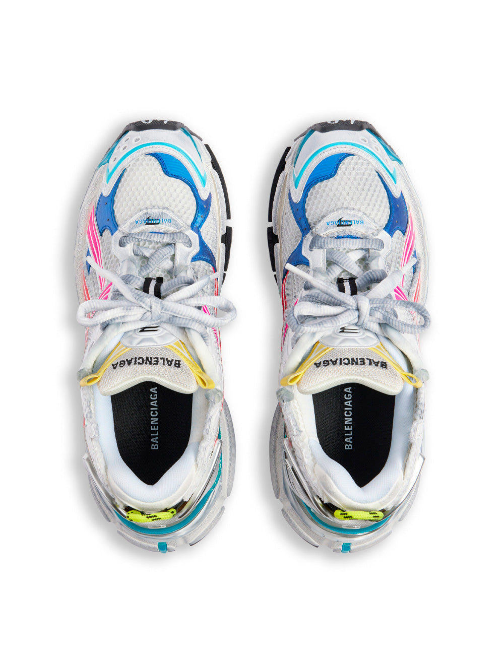 Balenciaga Women Mesh And Nylon Multicolor Worn-Out Effect Runner Sneakers by Luosophy