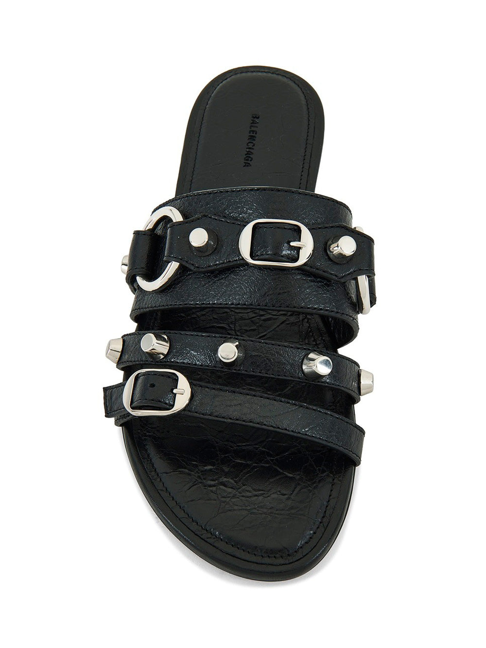 Balenciaga Women City Flat Mule In Arena Lambskin by Luosophy