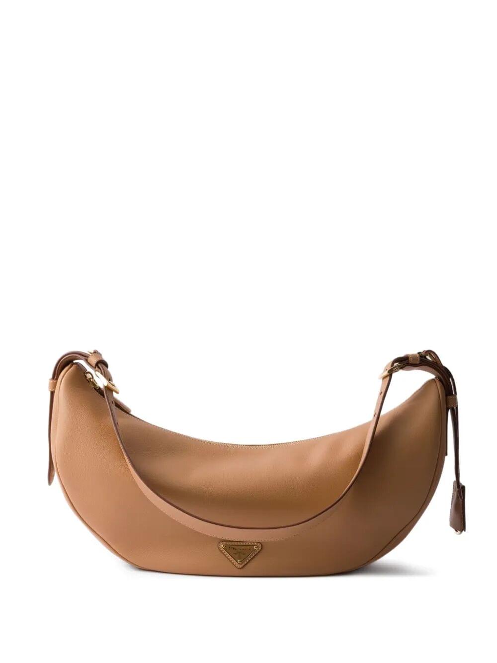 Prada Women Prada Demi-Lune Large Leather Shoulder Bag