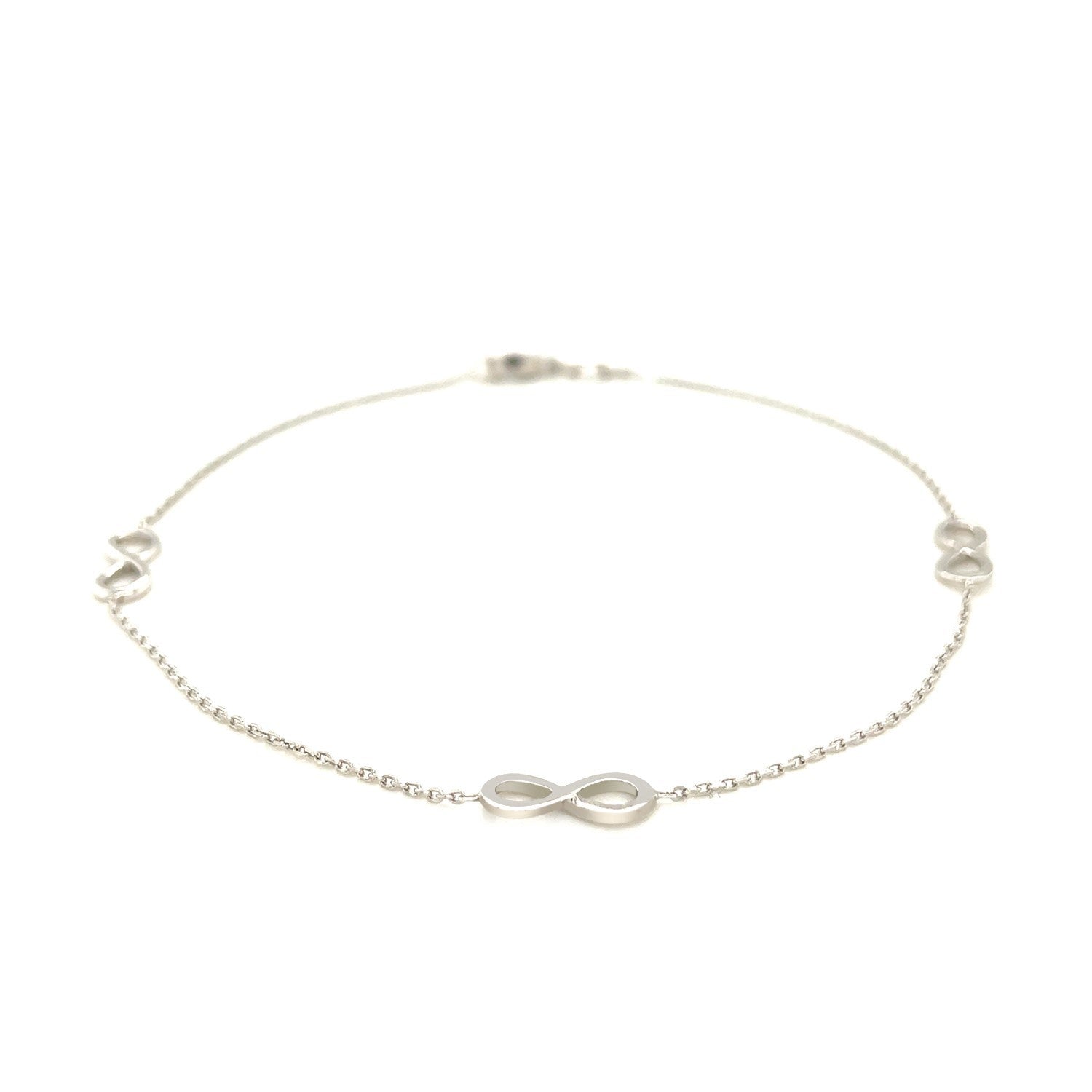 Sterling Silver Anklet with Infinity Symbols by Bids.com