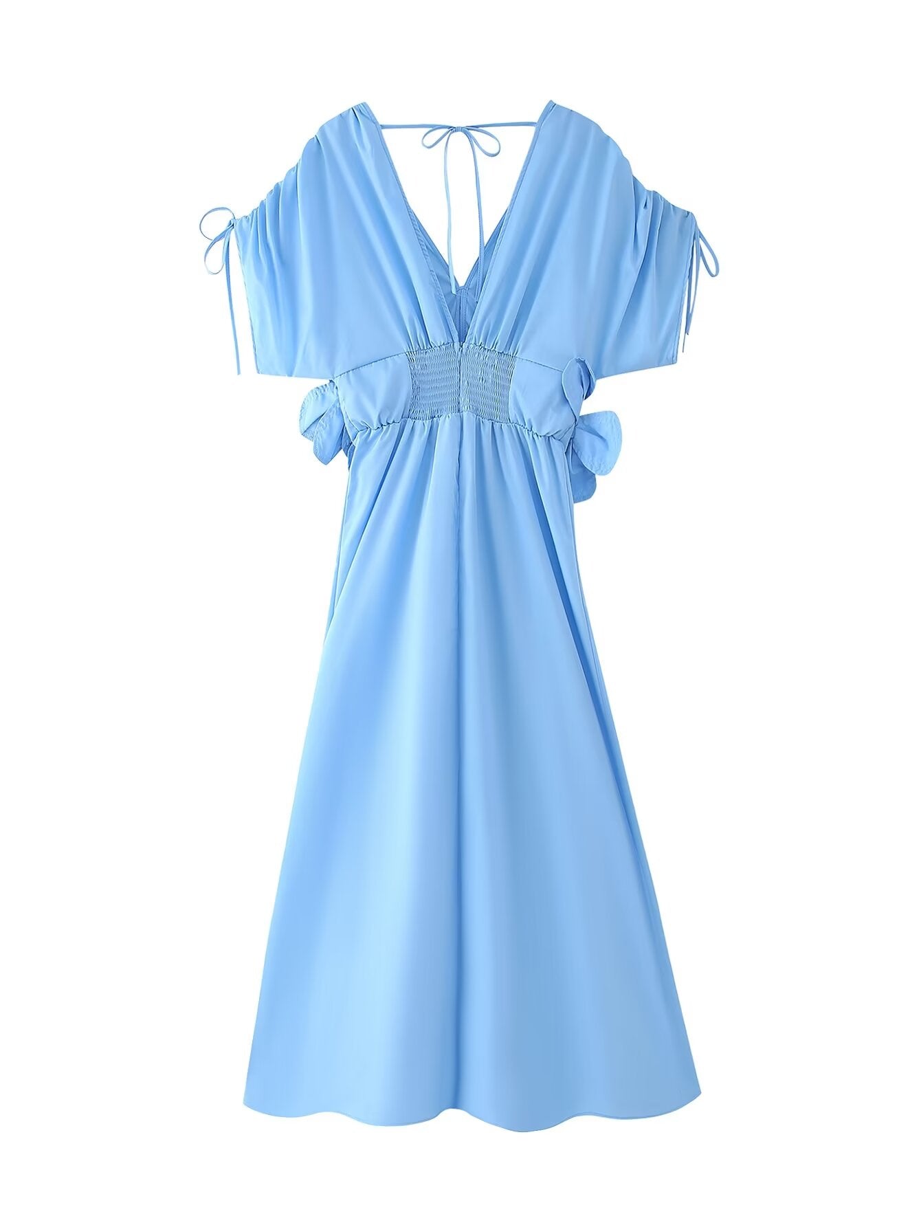 French Tea Break Elegant Dress Autumn V neck Applique Stitching A line Maxi Dress Women by Ragazza