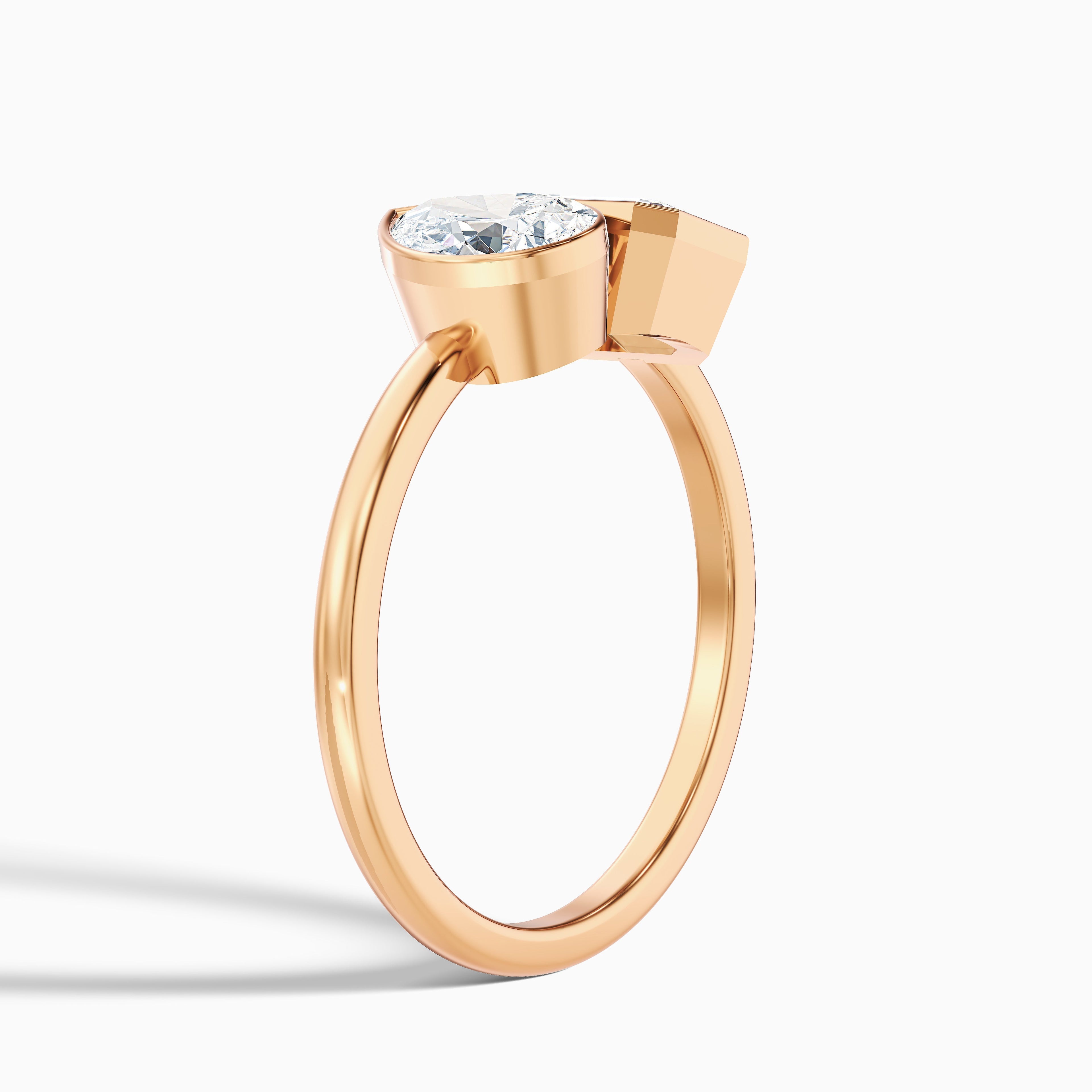 Tessa Toi Et Moi Engagement Ring in 10k White Gold With Pear and Emerald Two Stone Moissanite Diamond (5 Ct. Tw.) DestGlow
