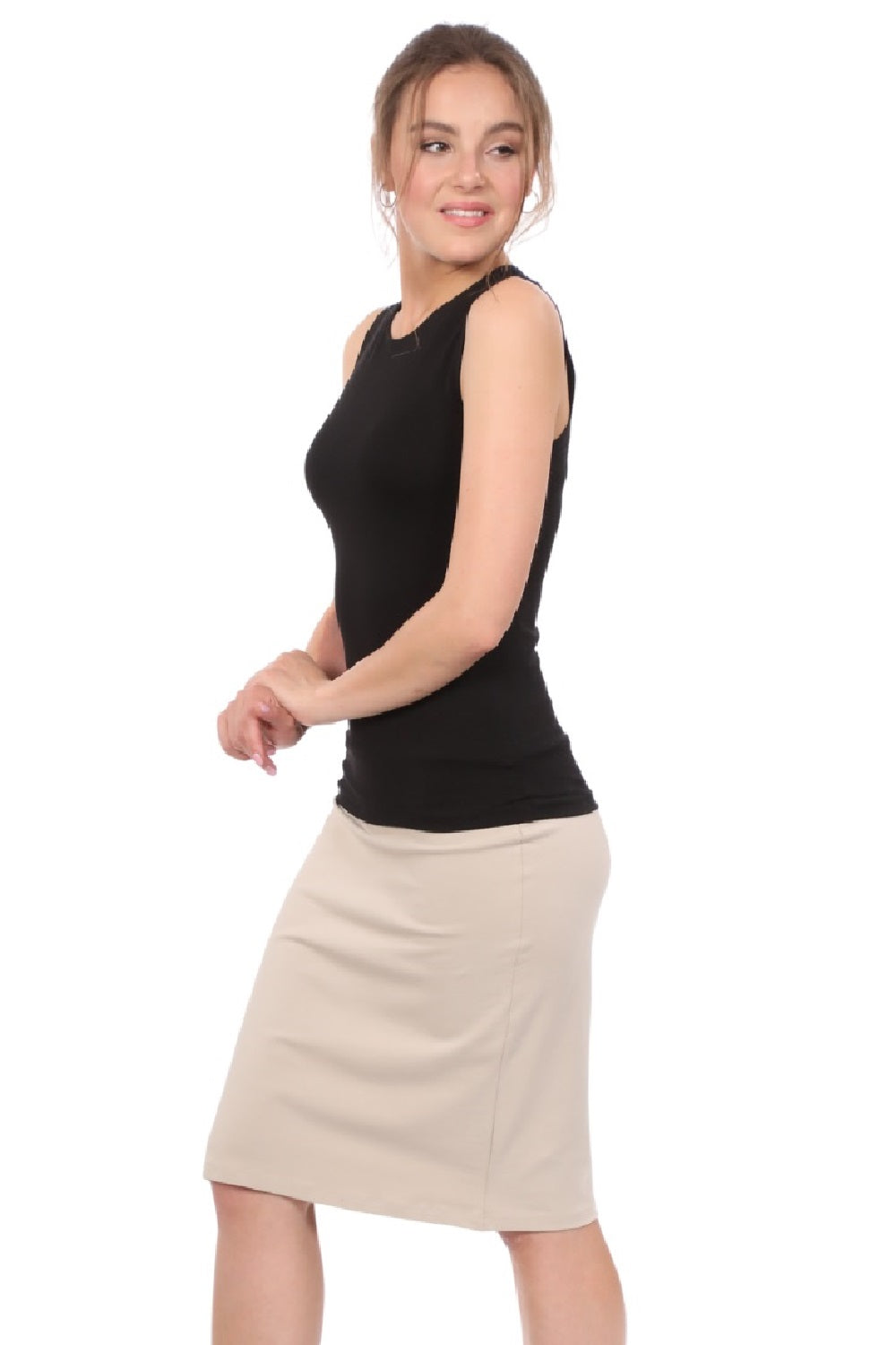 Premium Sleeveless Layering Tank Top with Full Shoulder Coverage by Kosher Casual USA