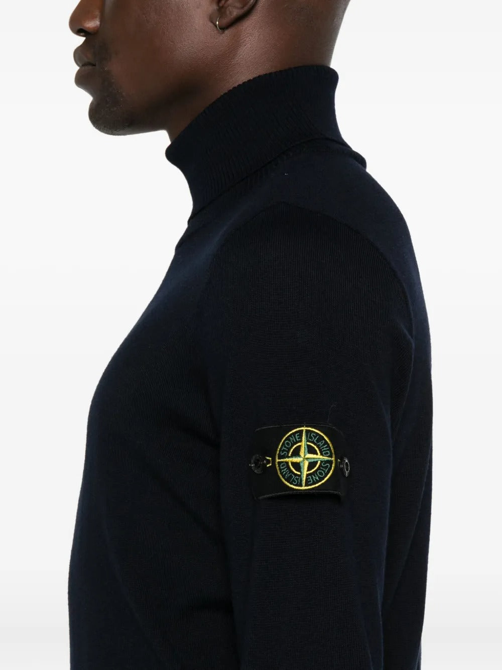Stone Island Men Ribbed Wool Turtleneck Sweater by Luosophy