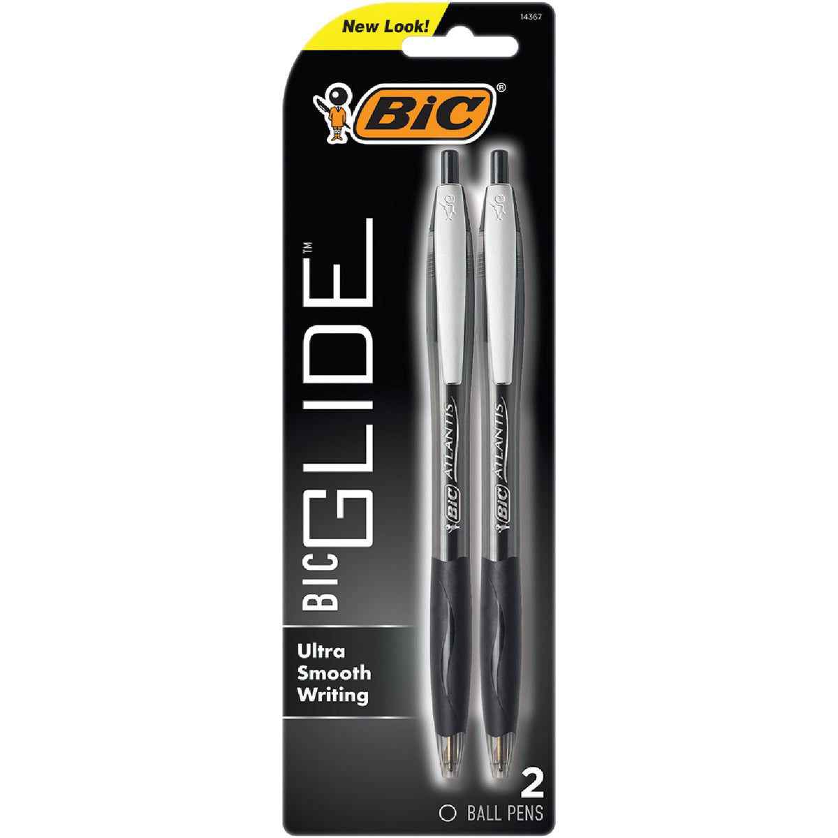 BIC Atlantis Original Retractable Black Ballpoint Pen - 12 Count (6 Packs of 2)