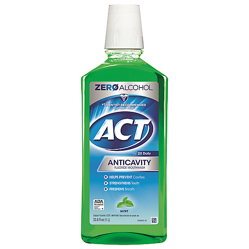 Act Anticavity Mint Fluoride Mouthwash 33.8 Oz by Pasteur Pharmacy