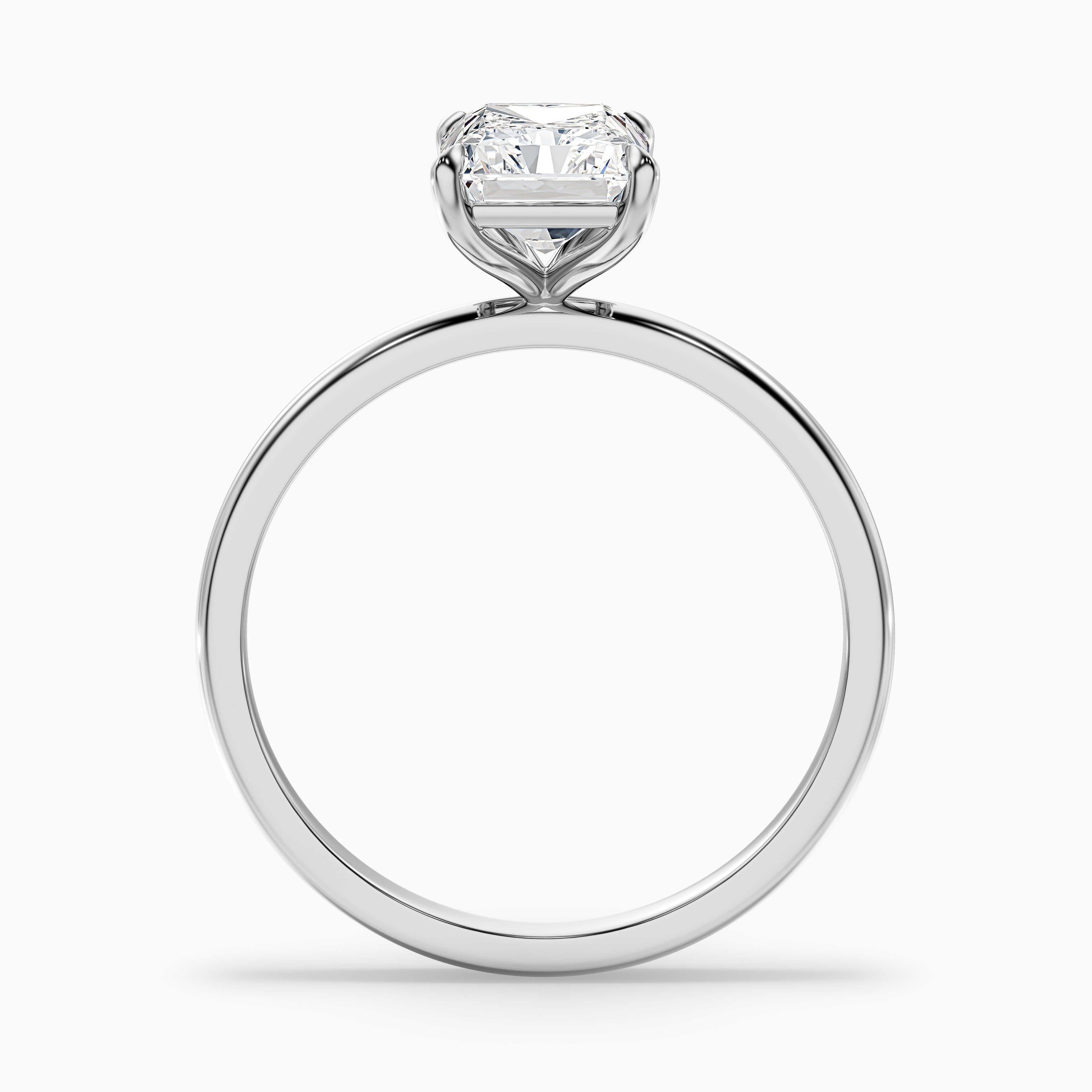 Sasha 2 Carat Radiant Cut Solitaire Lab Grown Diamond Ring in 925 Sterling Silver