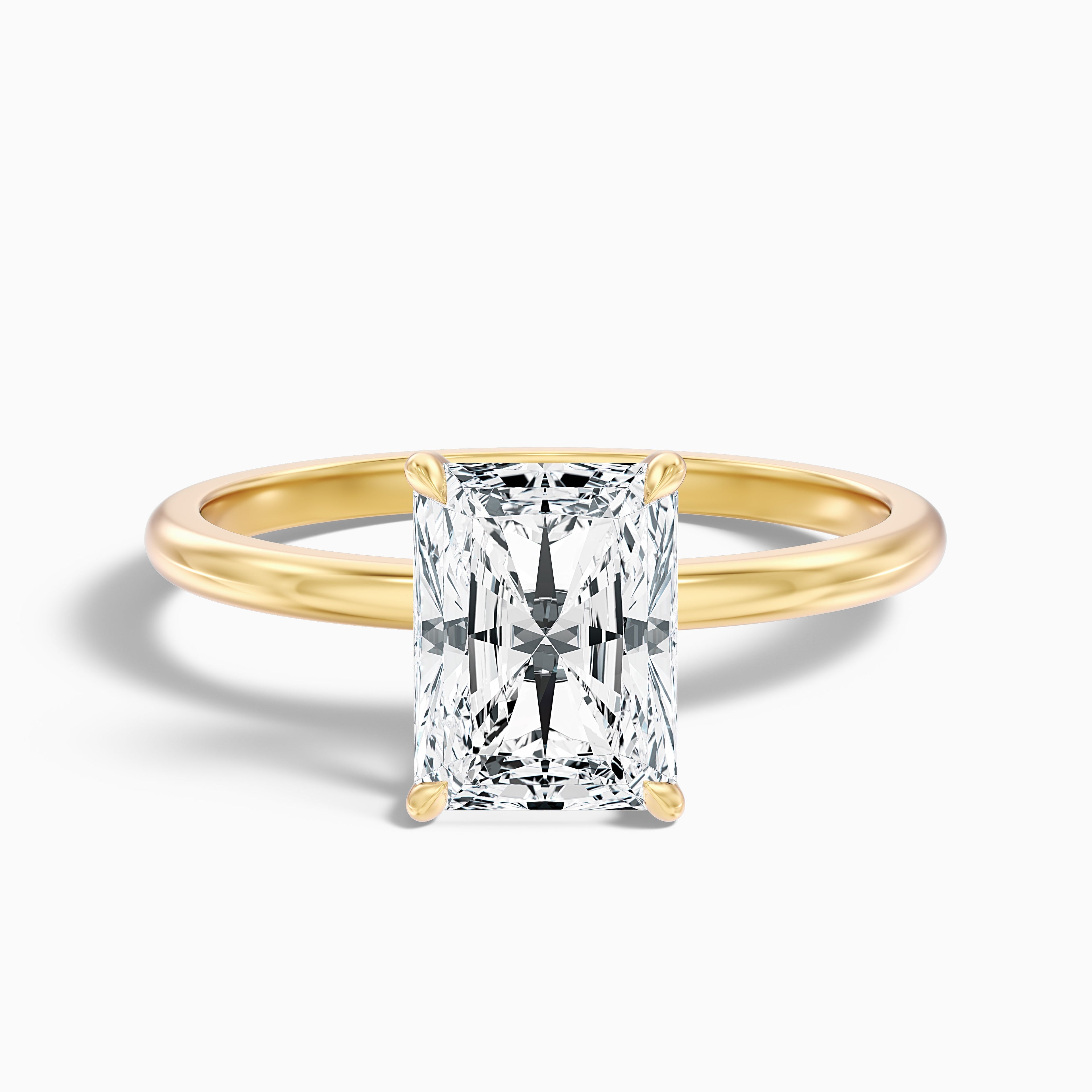 Sasha 3.5 Carat Radiant Cut Solitaire Lab Grown Diamond Ring in 14k Rose Gold