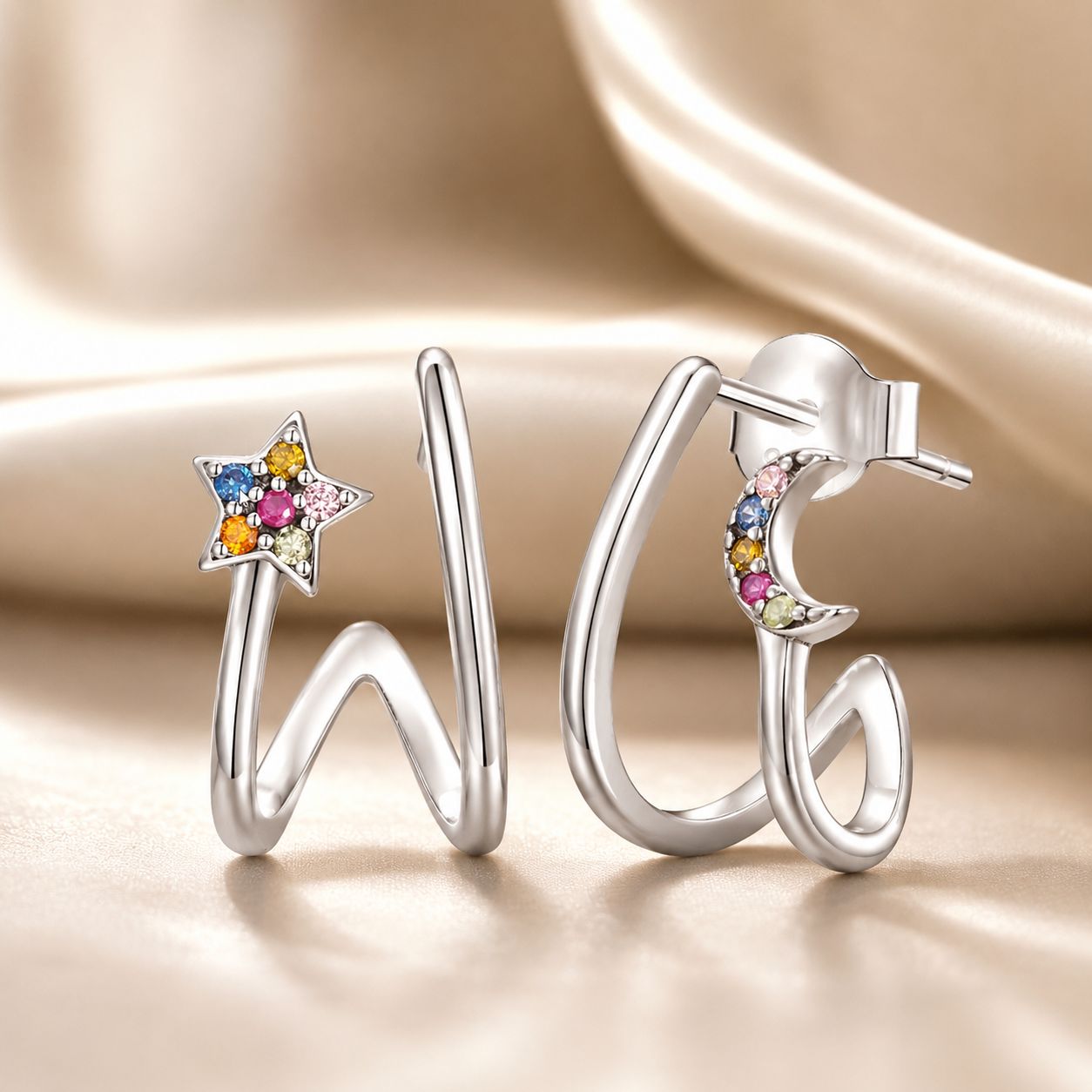 925 Sterling Silver Earrings with Pavé Setting CZ, 1.3*0.9cm, for Women DestGlow