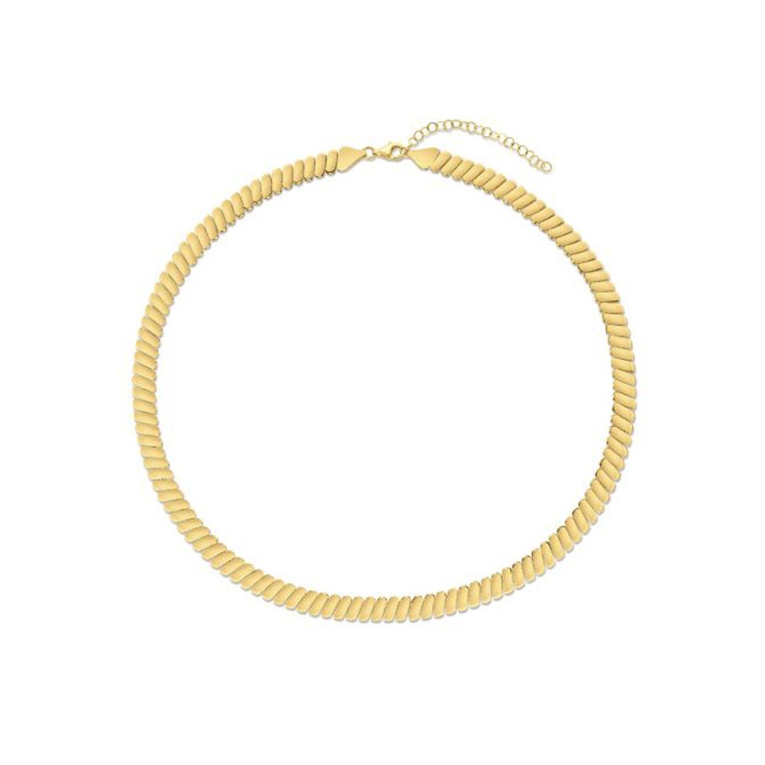 14k Yellow Gold Rib Link Necklace by Bids.com