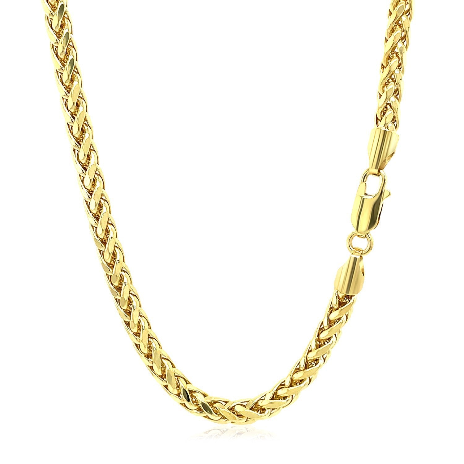 4.1mm 14k Yellow Gold Diamond Cut Round Franco Chain by Bids.com