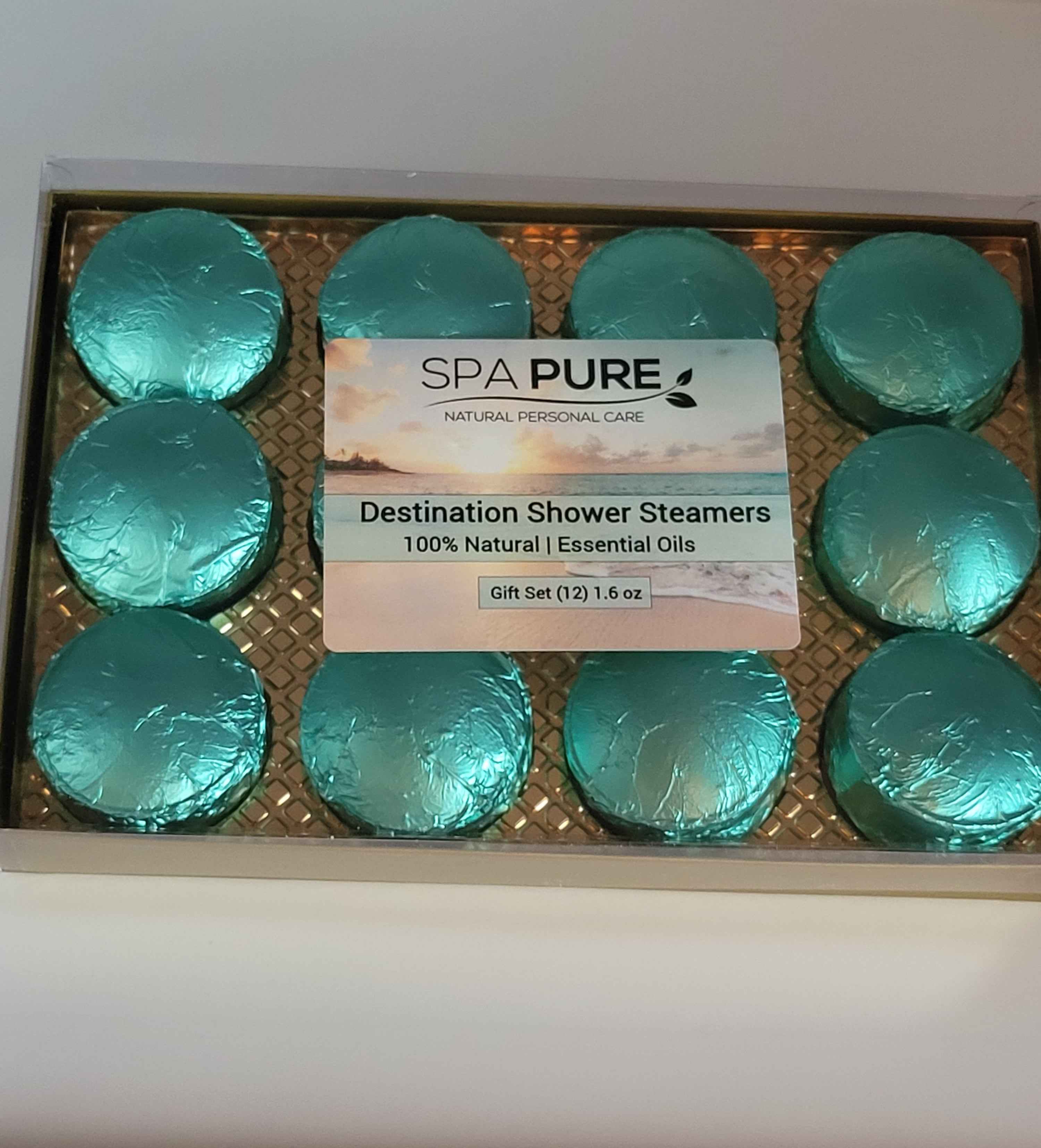 Destination Shower Steamers Gift Set with 12 Aromatherapy Shower Bombs - 100% Essential Oil Blends - fun - summery scents