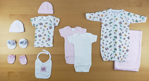 10-Piece Newborn Baby Girl Gift Set - Pink Layette Essentials