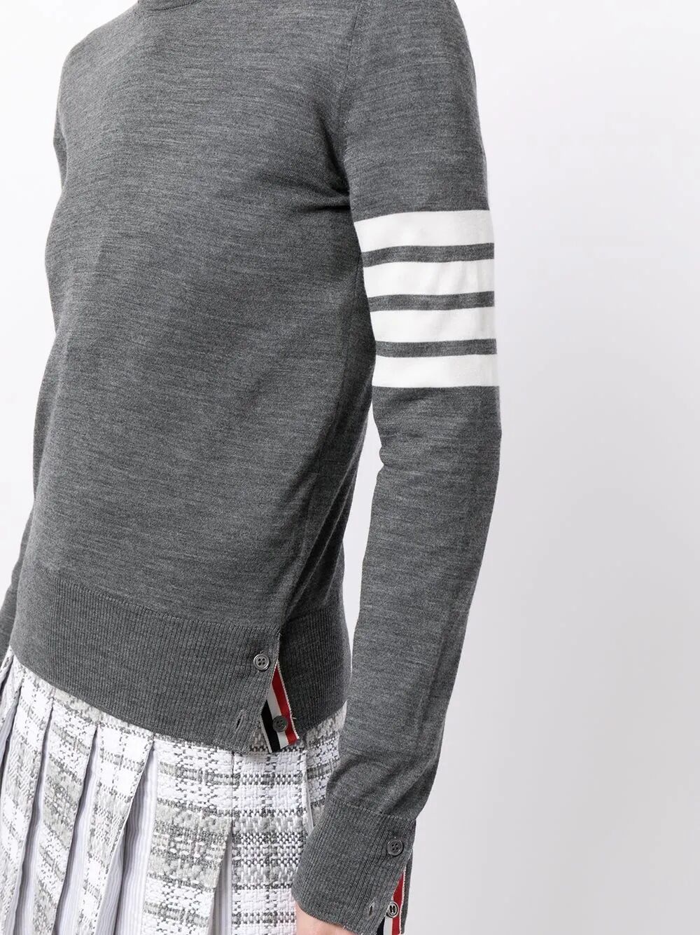 Thom Browne Women Wool 4-Bar Relaxed Pullover DestGlow