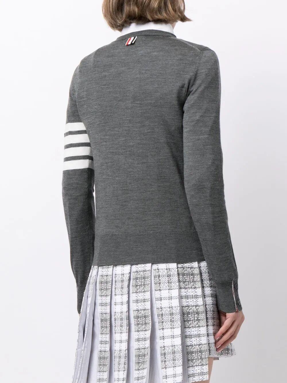 Thom Browne Women Wool 4-Bar Relaxed Pullover DestGlow