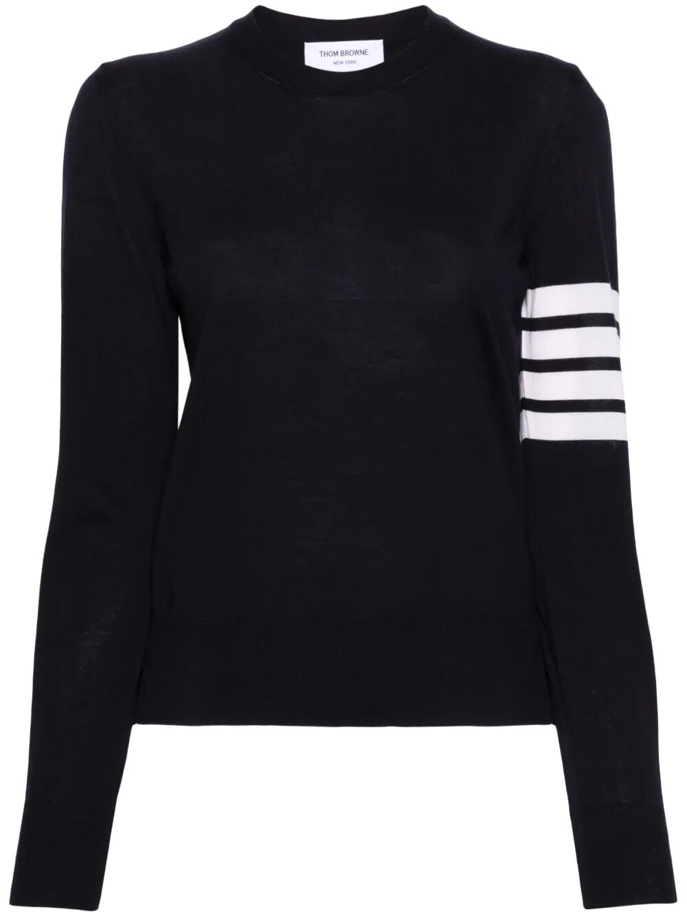 Thom Browne Women Wool 4-Bar Relaxed Pullover by Luosophy