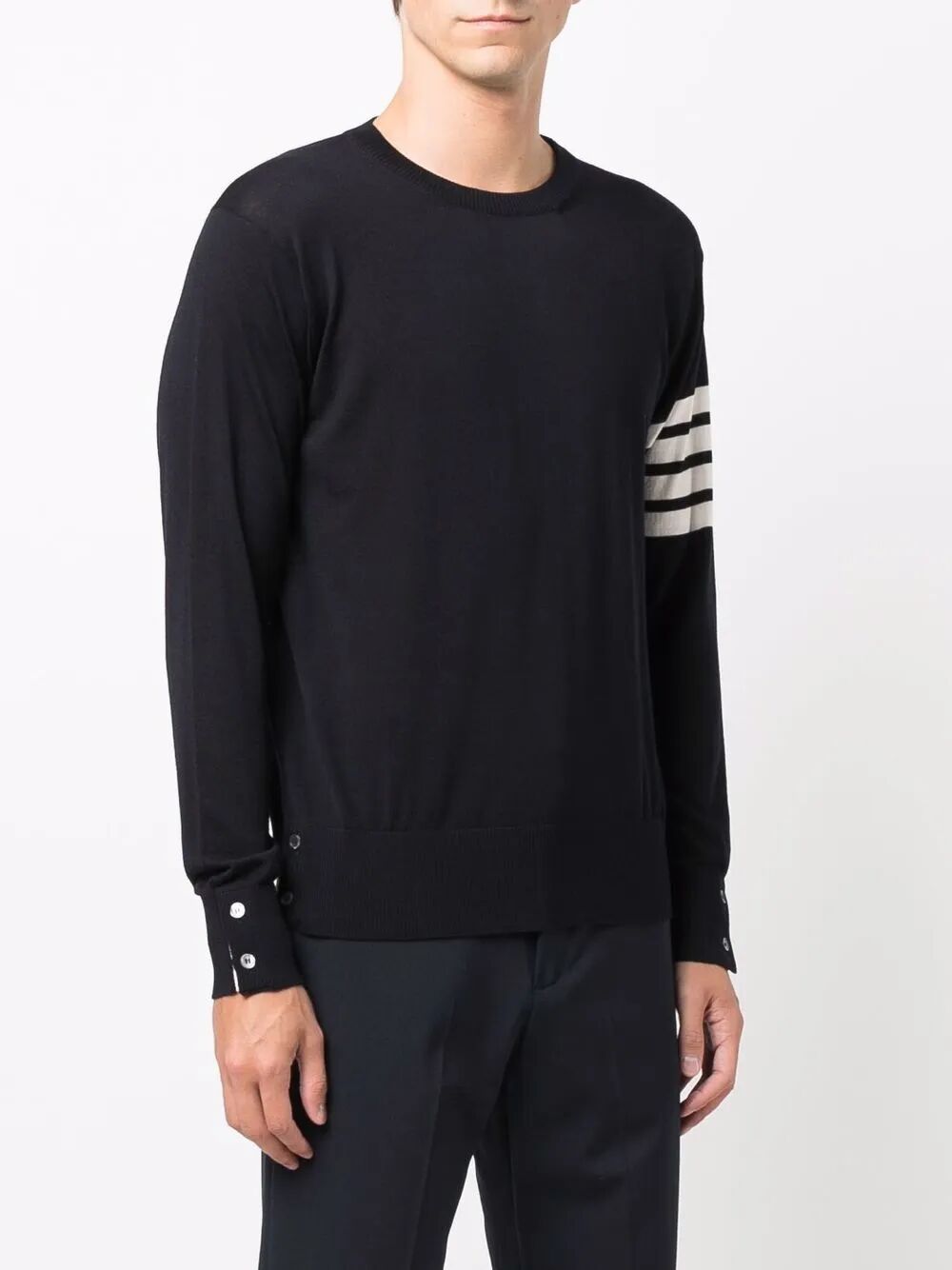 Thom Browne Men Wool 4-Bar Pullover by Luosophy