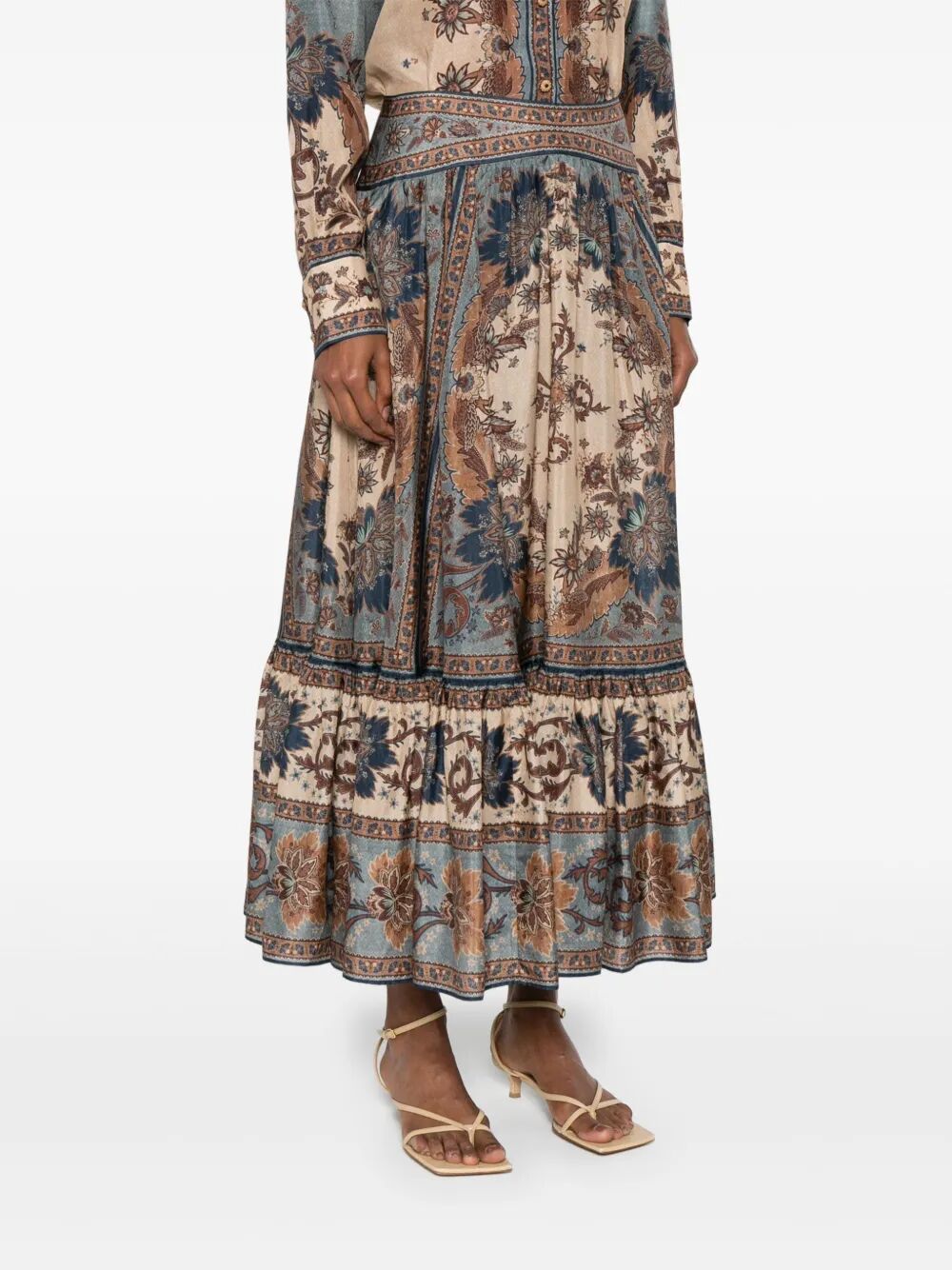 Zimmermann Women Ascension Tiered Midi Skirt by Luosophy