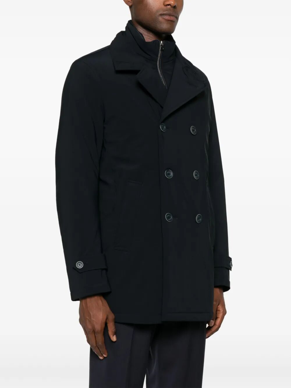 Herno Men Double-Breasted Nylon Down Jacket by Luosophy