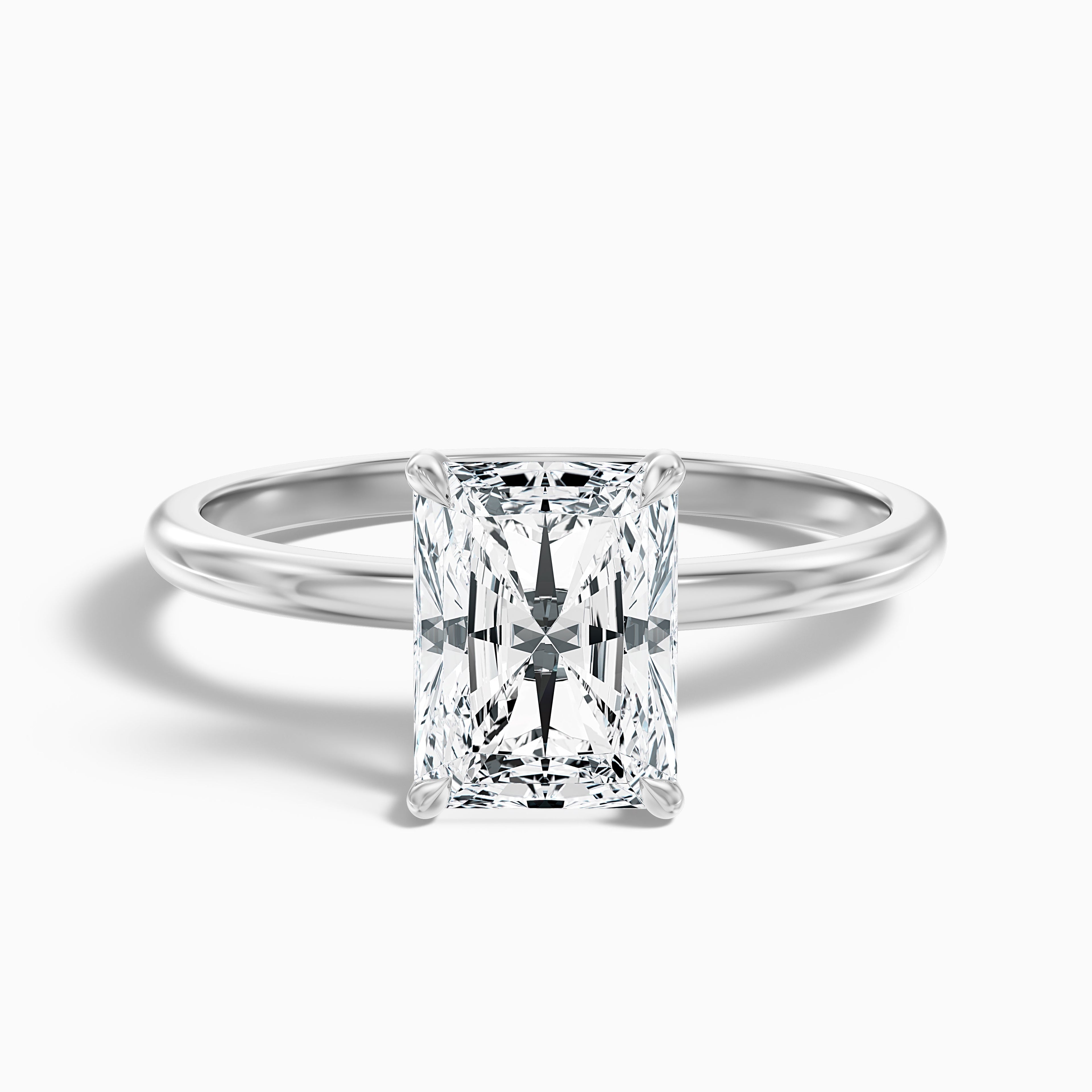 Bonnie 4 Carat Radiant Cut Hidden Halo Lab Grown Diamond Ring in 925 Sterling Silver