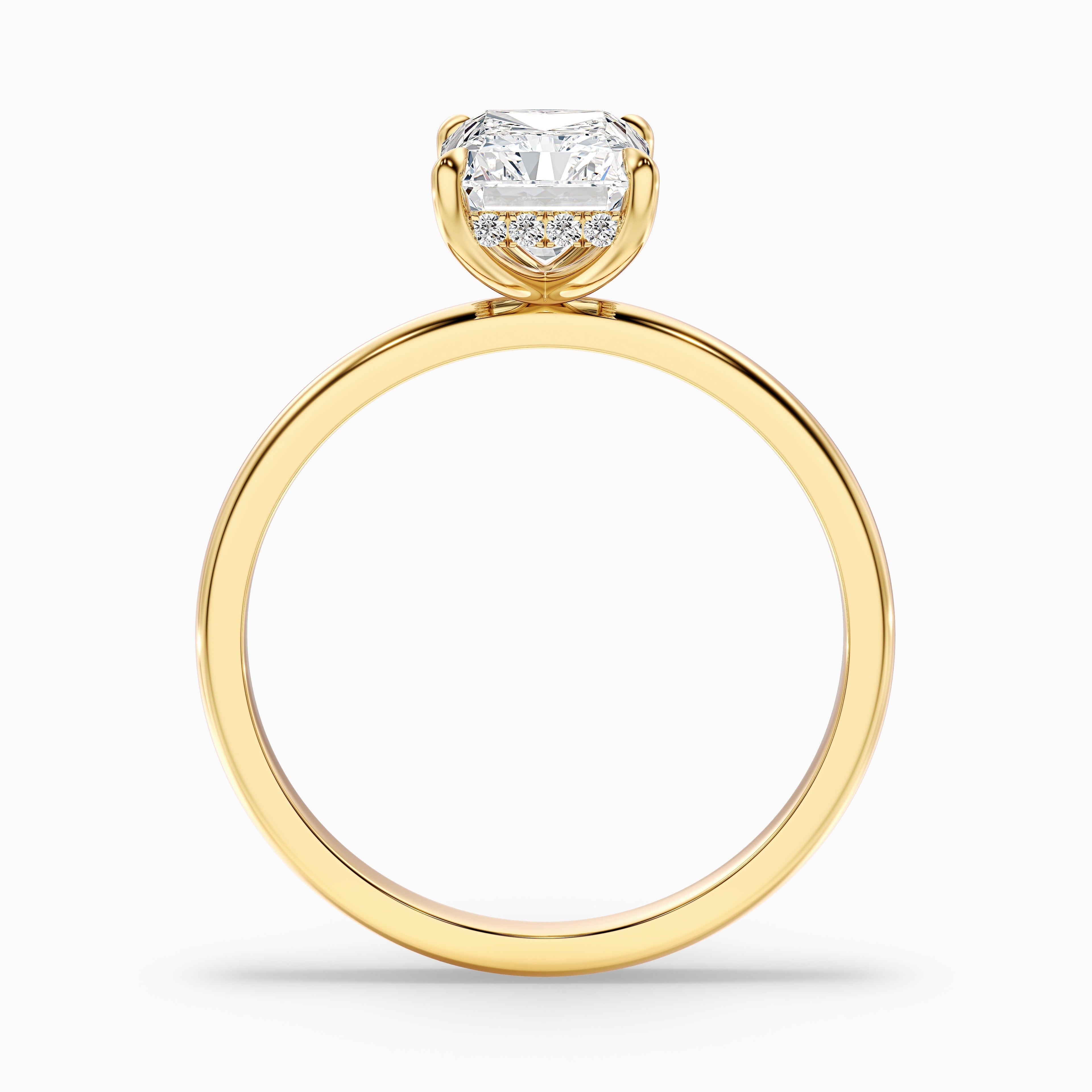 Bonnie 4 Carat Radiant Cut Hidden Halo Lab Grown Diamond Ring in 925 Sterling Silver