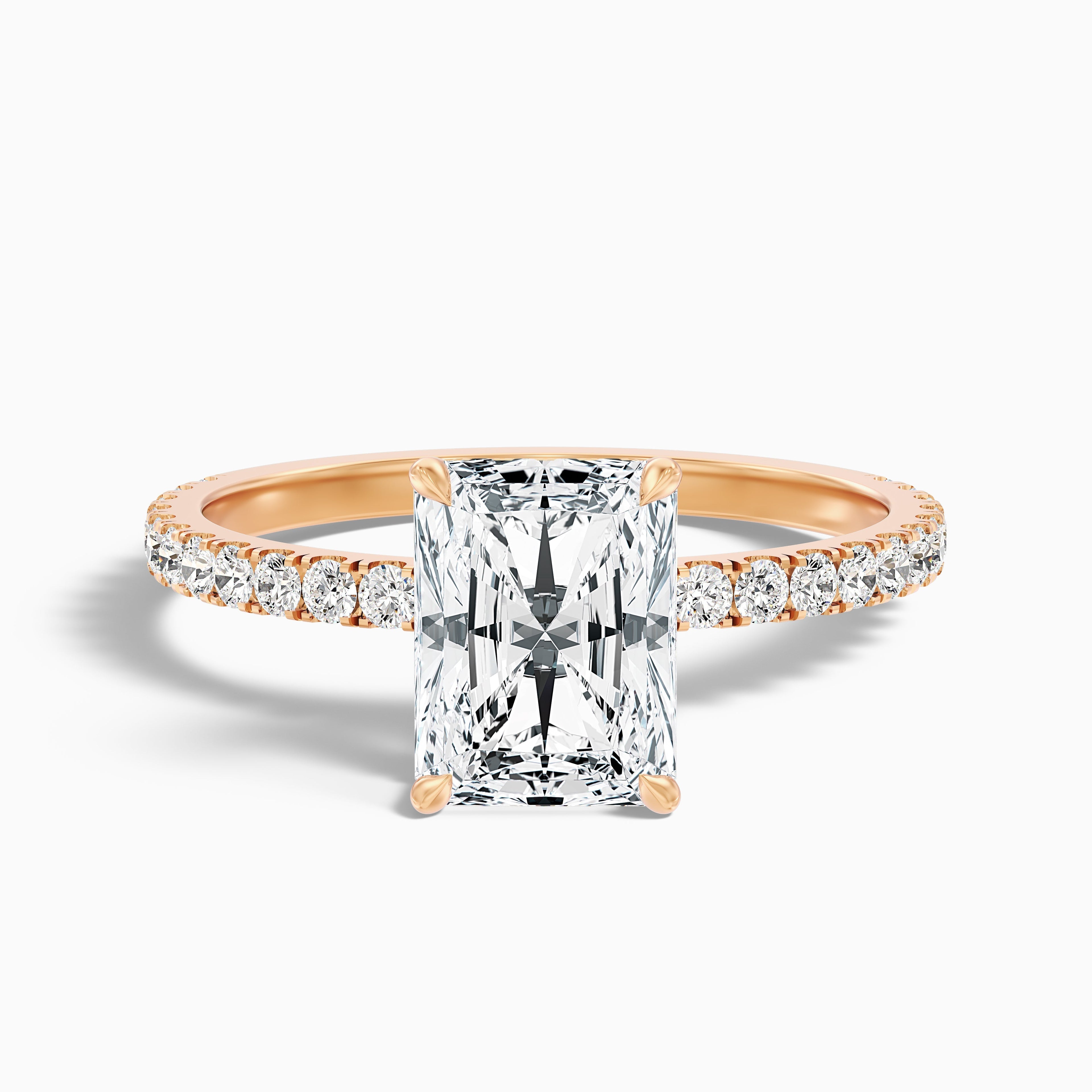 Darcy 4.5 Carat Radiant Cut Hidden Halo Moissanite Engagement Ring in 925 Sterling Silver