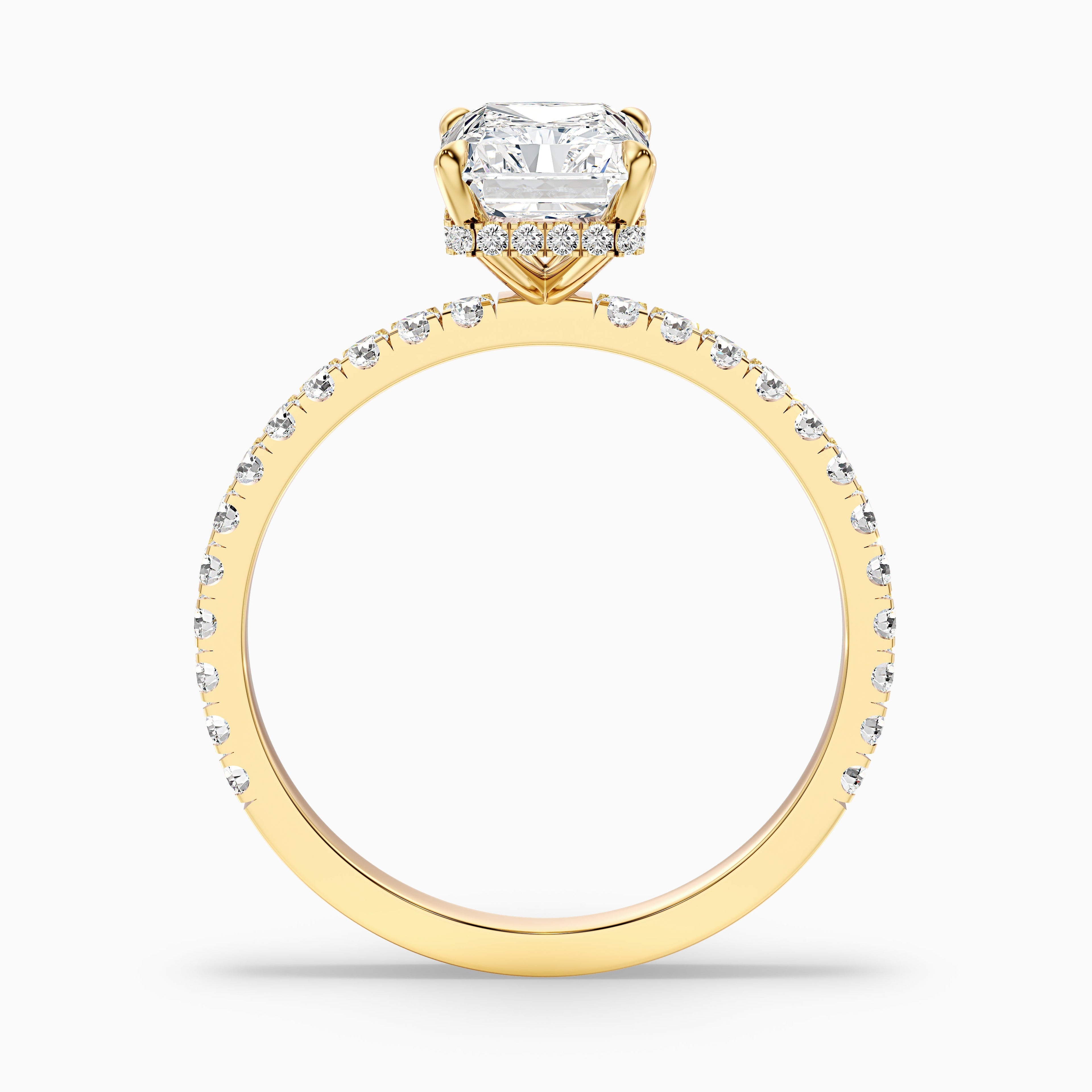 Darcy 2 Carat Radiant Cut Hidden Halo Moissanite Engagement Ring in 10k White Gold