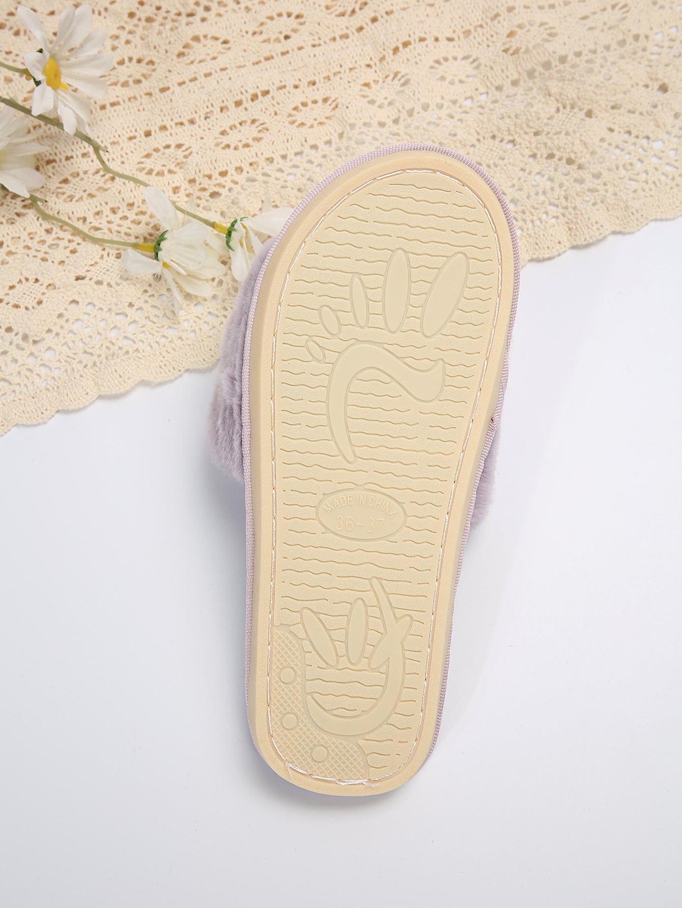 Fluffy Slippers Heart-Shaped Flat Slippers Women Home Casual Anti Rabbit Fur Cotton Slippers Women DestGlow