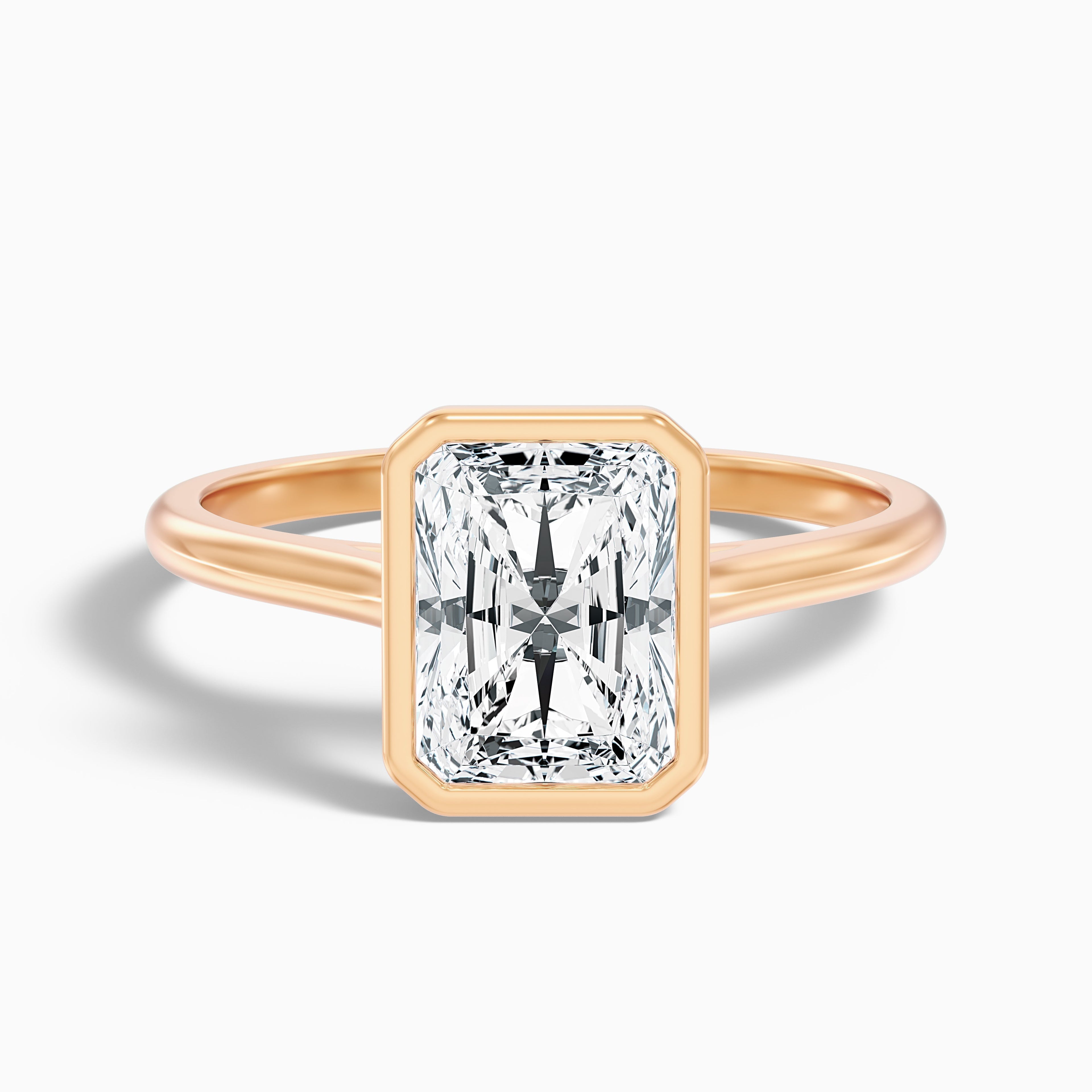 Erika 3 Carat Radiant Cut Bezel Set Lab Grown Diamond Ring in 925 Sterling Silver