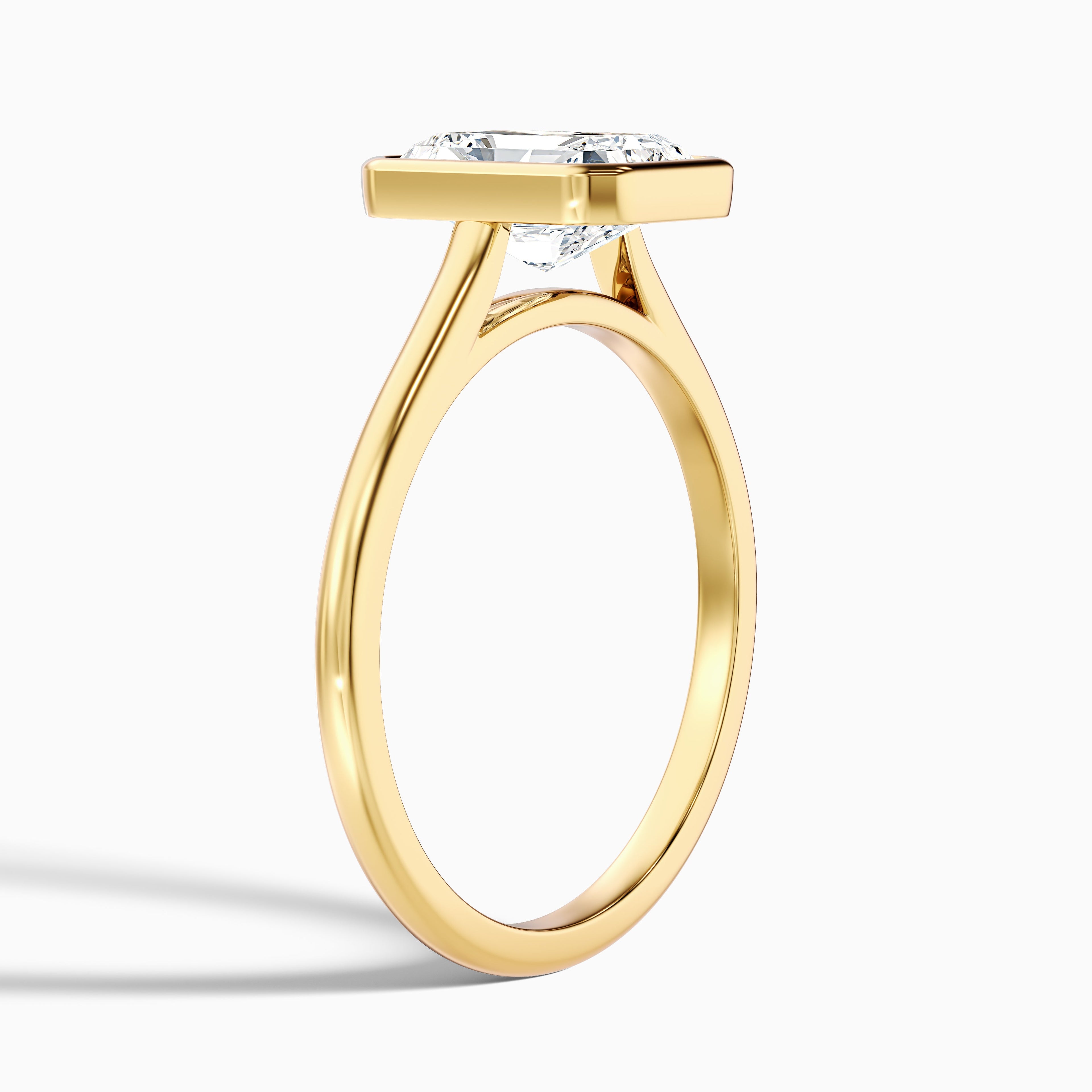 Erika 4 Carat Radiant Cut Bezel Set Lab Grown Diamond Ring in 10k Rose Gold