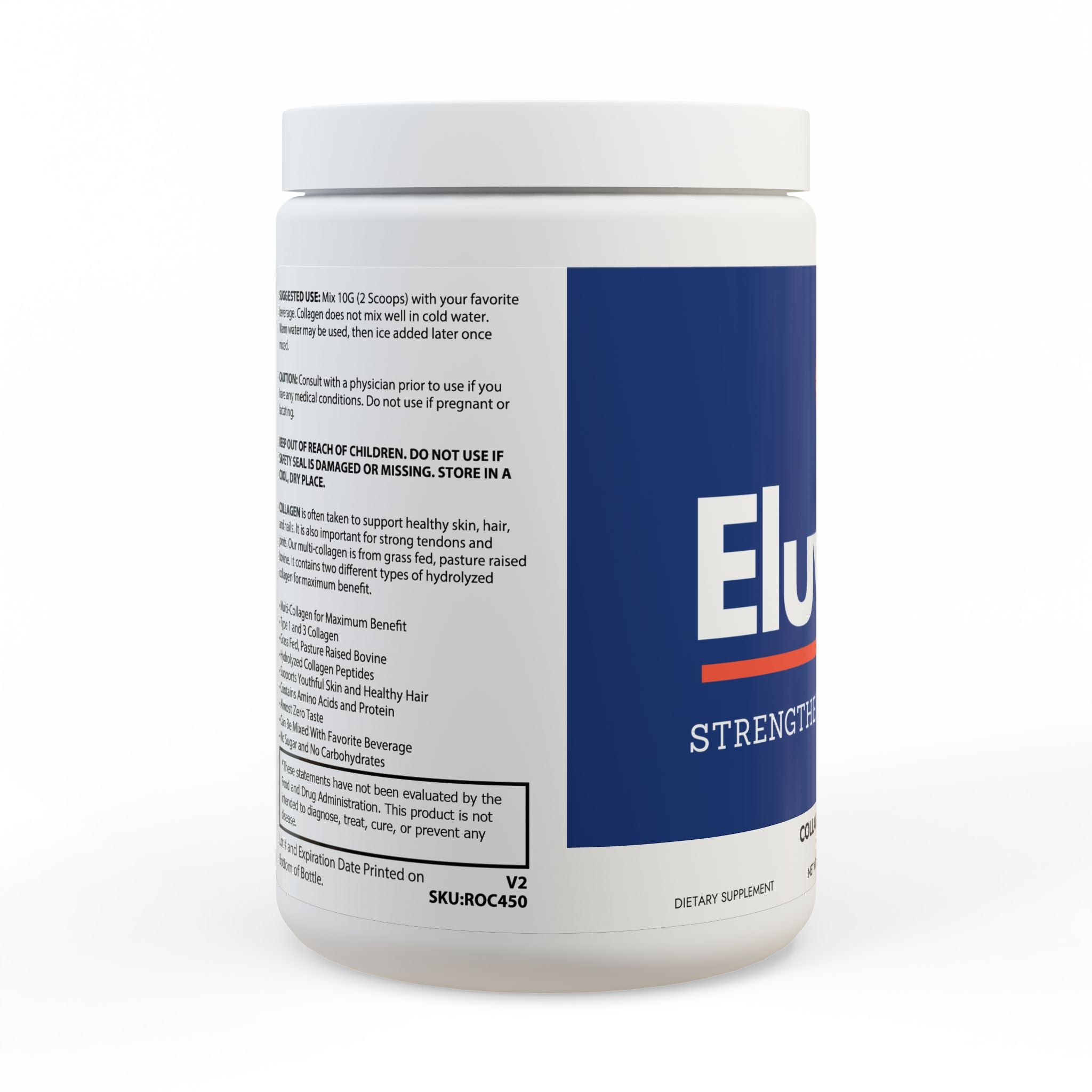 Eluvion Collagen Peptides Type I & III Supplement 12.3oz by Spee24, LLC