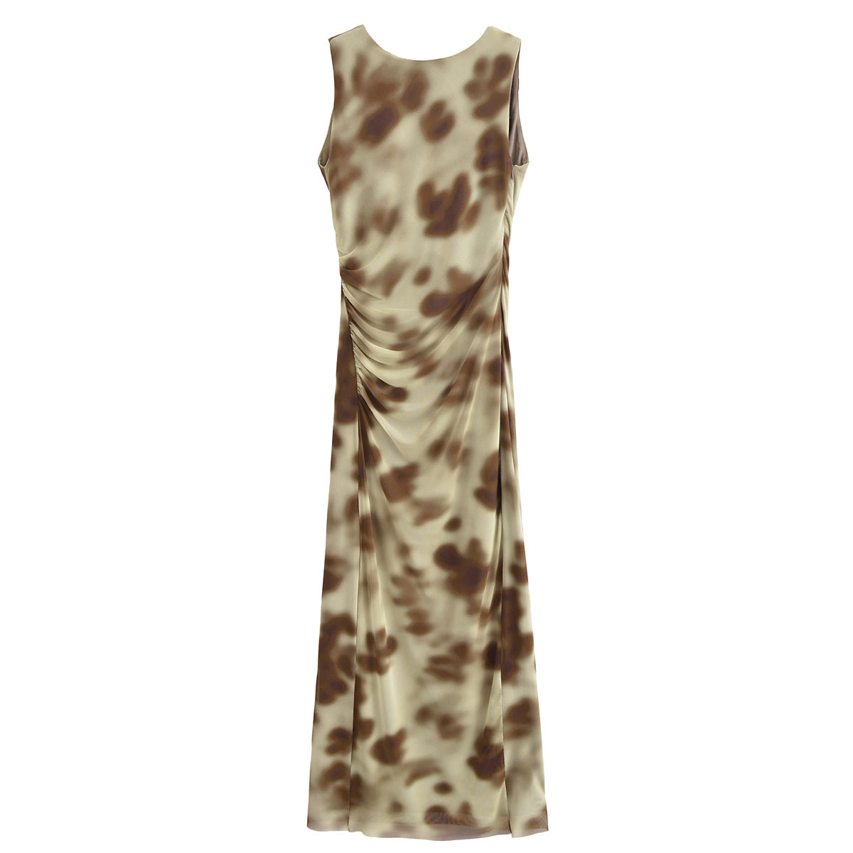 Women Pleated Silk Net Printing Midi Dress by Ragazza