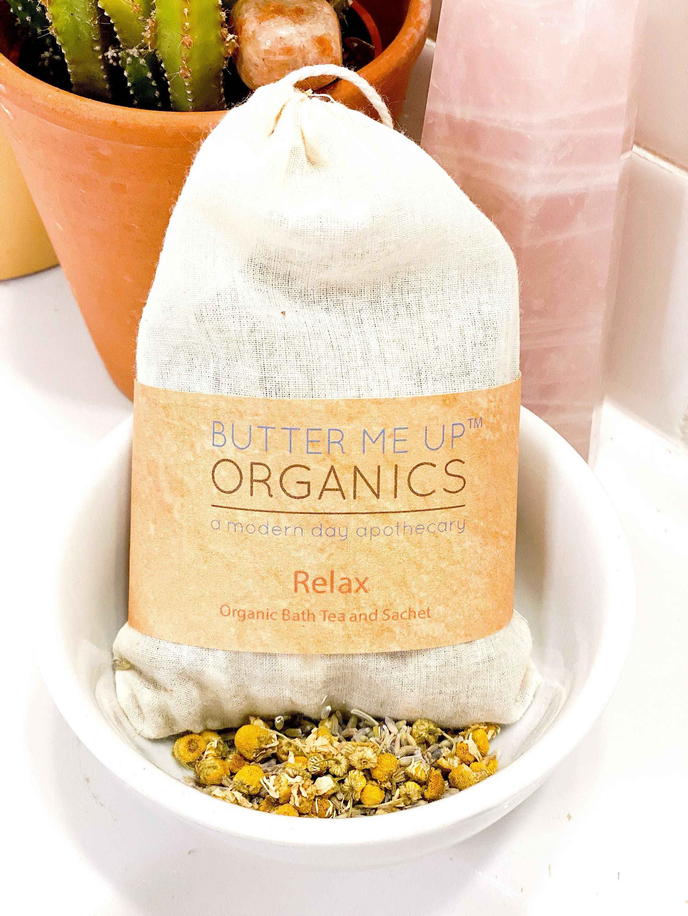 Organic Relaxation Bath Tea or Sachet by Butter Me Up Organics