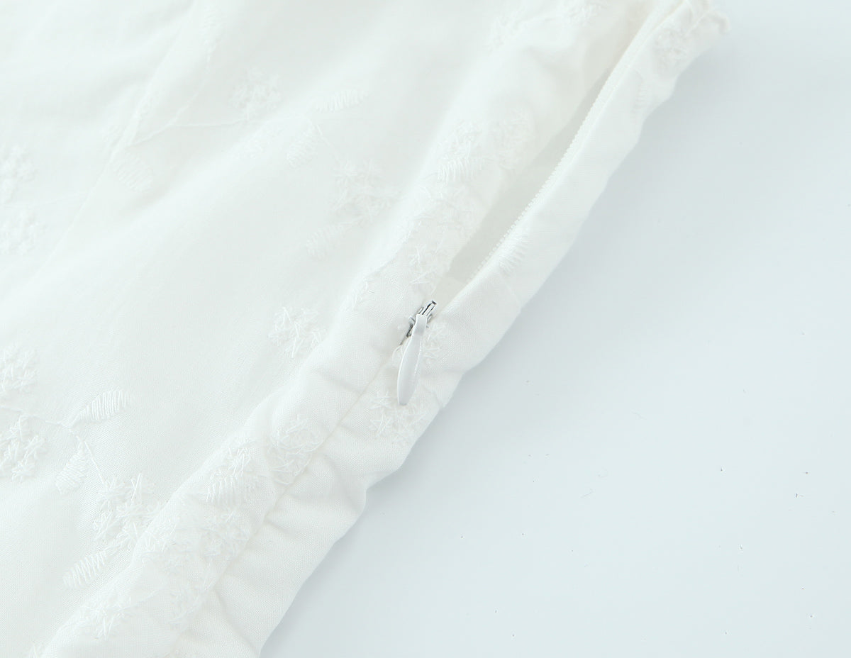 French Retro Square Collar Sexy Embroidery Suspender Sexy Stitching Lace Dress by Ragazza