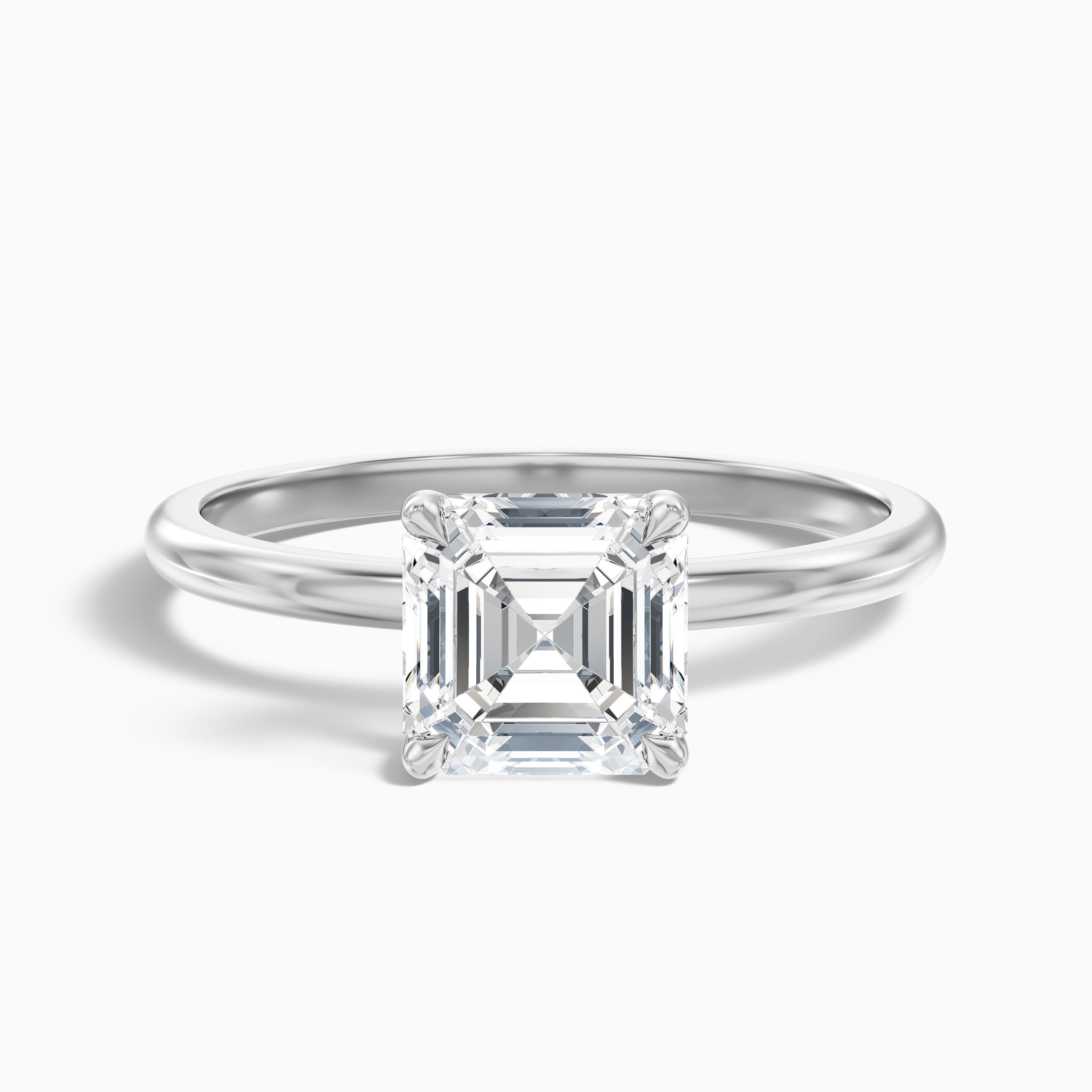 Laura 5.5 Carat Asscher Cut Solitaire Moissanite Engagement Ring in 925 Sterling Silver