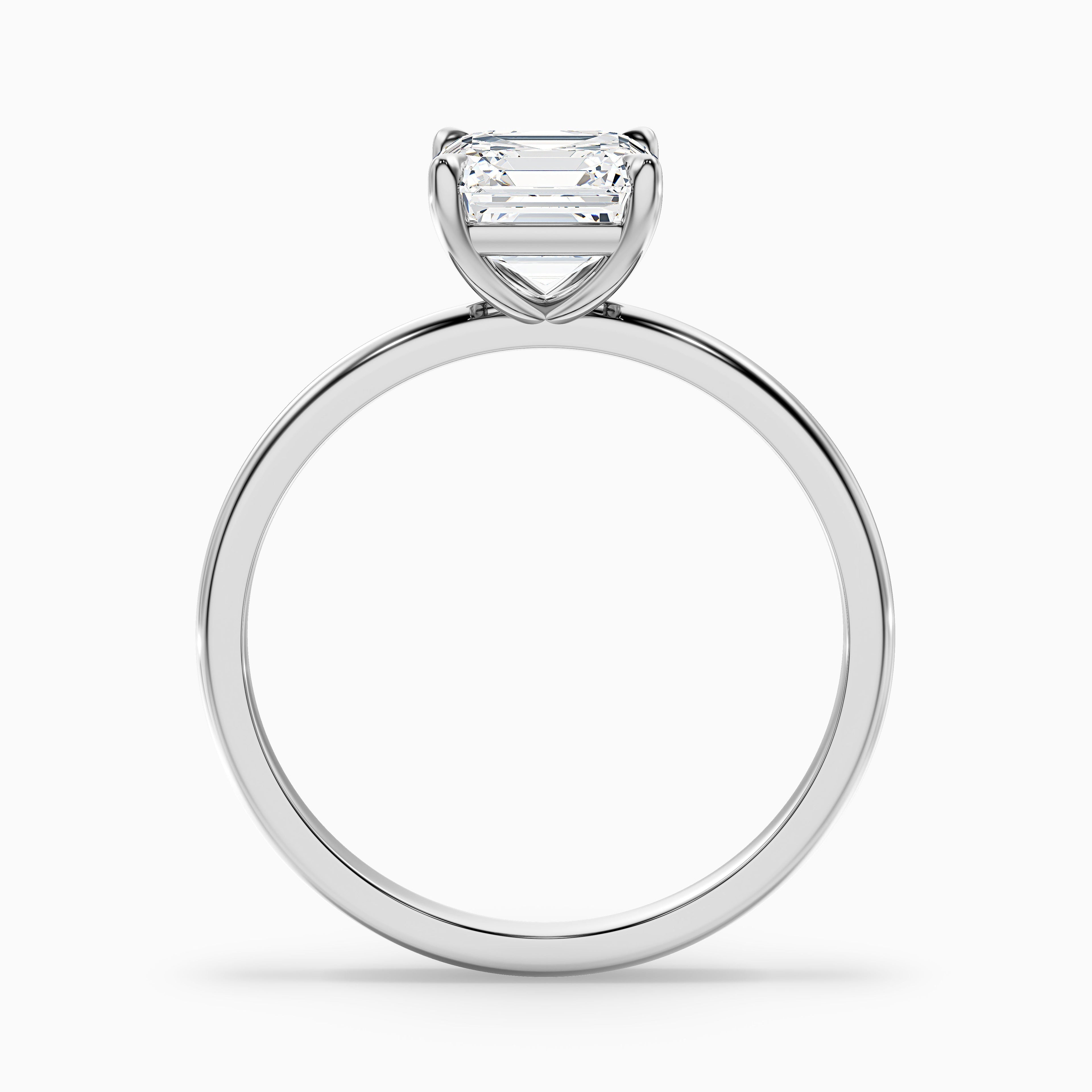 Laura 2.5 Carat Asscher Cut Solitaire Moissanite Engagement Ring in 14k Yellow Gold DestGlow
