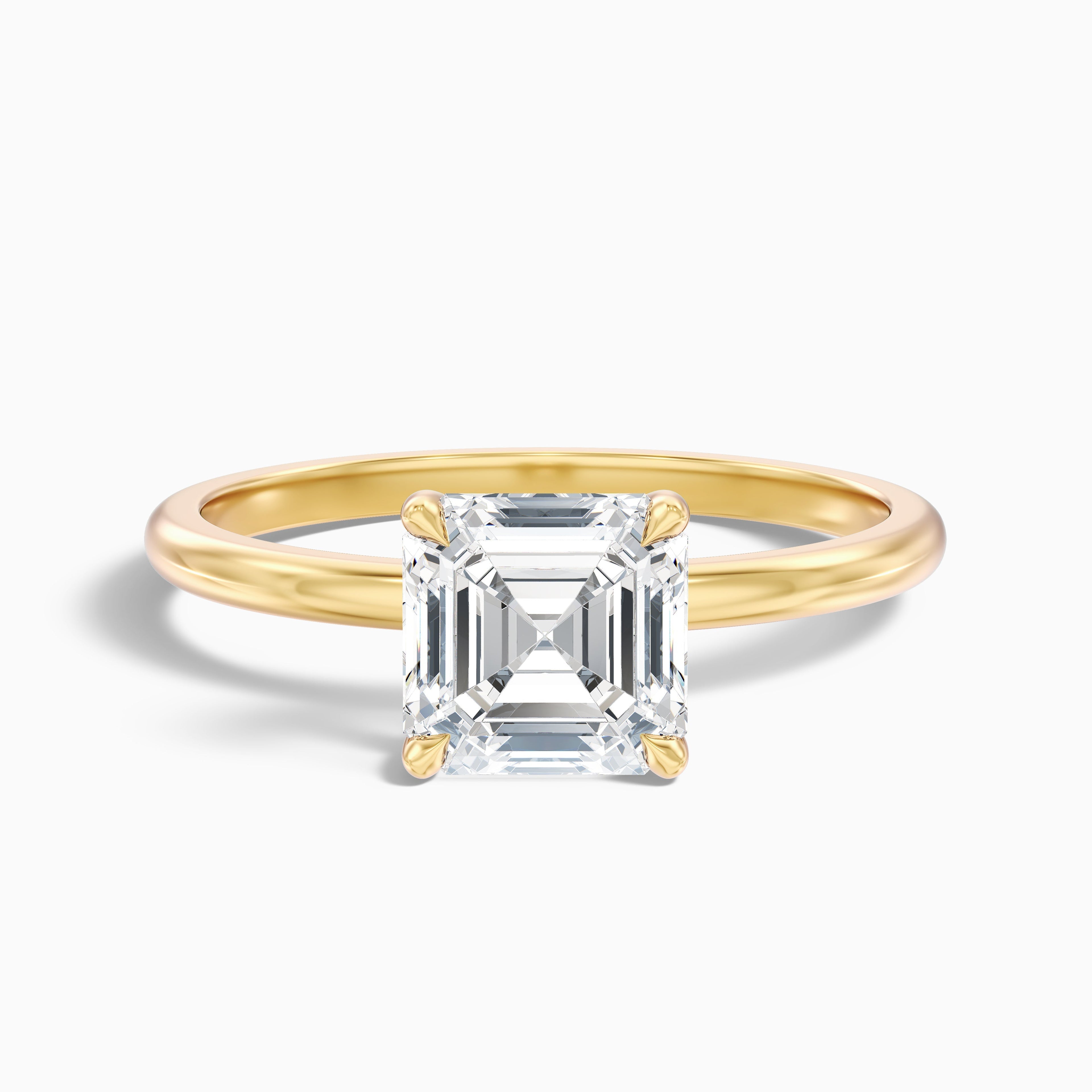 Liana 2 Carat Asscher Cut Solitaire Lab Grown Diamond Engagement Ring in 925 Sterling Silver