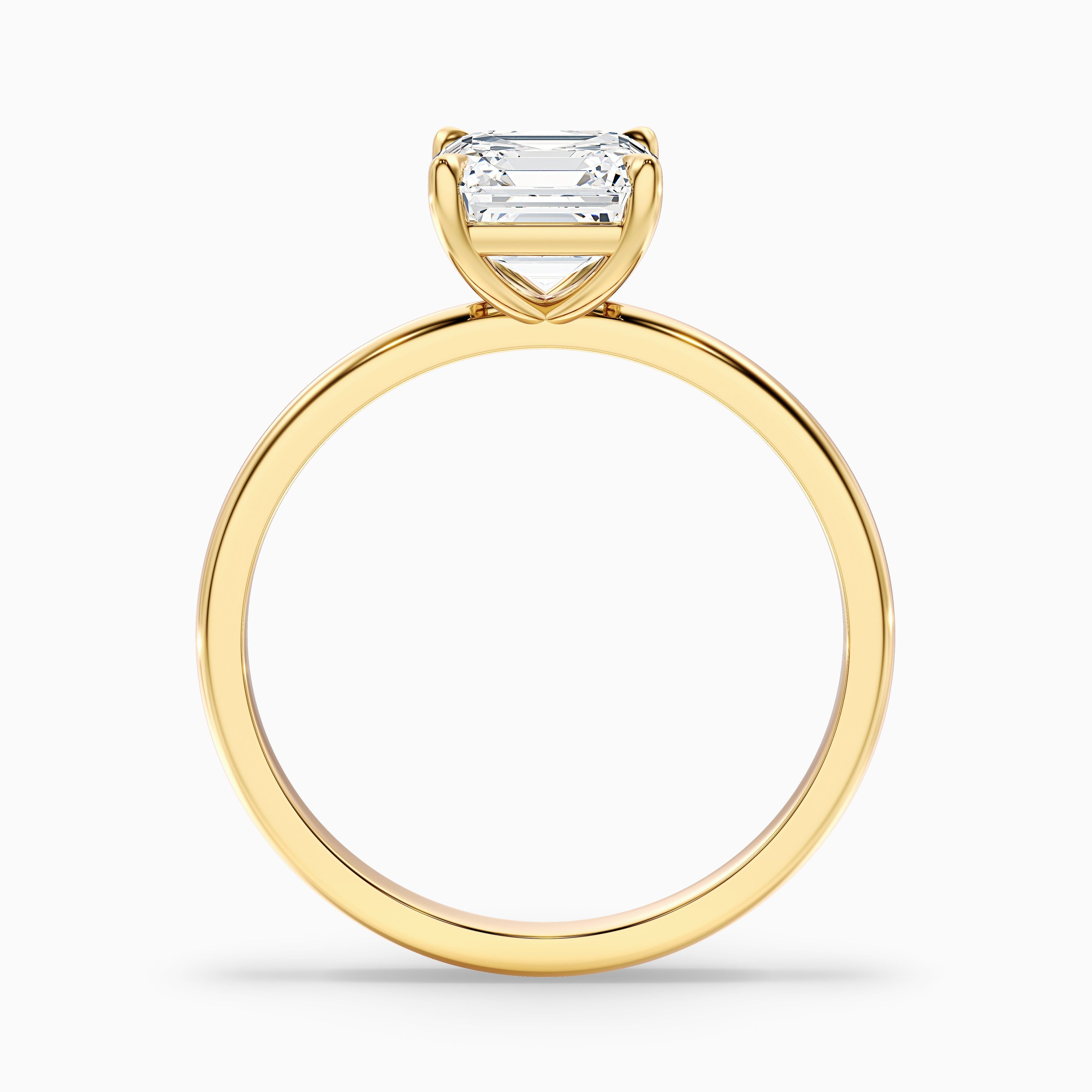 Laura 4.5 Carat Asscher Cut Solitaire Moissanite Engagement Ring in 925 Sterling Silver